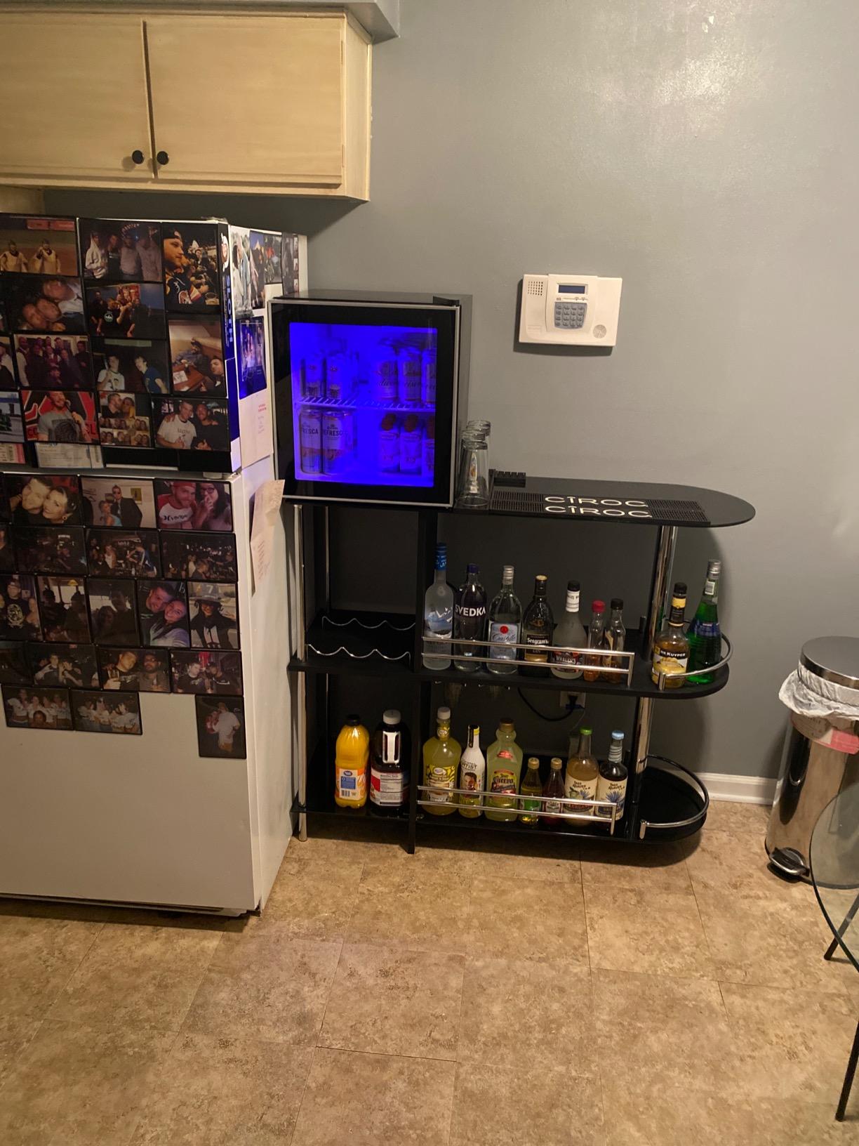 ROVSUN 3.3 Cu.Ft. Beverage Refrigerator Cooler with Double Layer Glass Door & Adjustable Shelf, Beverage Fridge for Home Office Bar, Quiet Mini Fridge Cooler w/Lock for Soda Wine Beer, 32-50F, Black customer photo 2