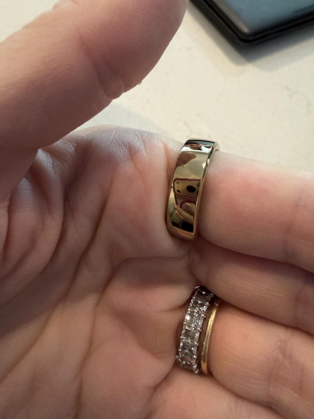 Gen 3 Smart Ring - Vascular Trends (Size 8, Royal Gold) | No App Subscription, Vibration Alerts, Sleep, Fitness & Heart Rate, 14-Day Battery Life, Size Before You Buy customer photo 2
