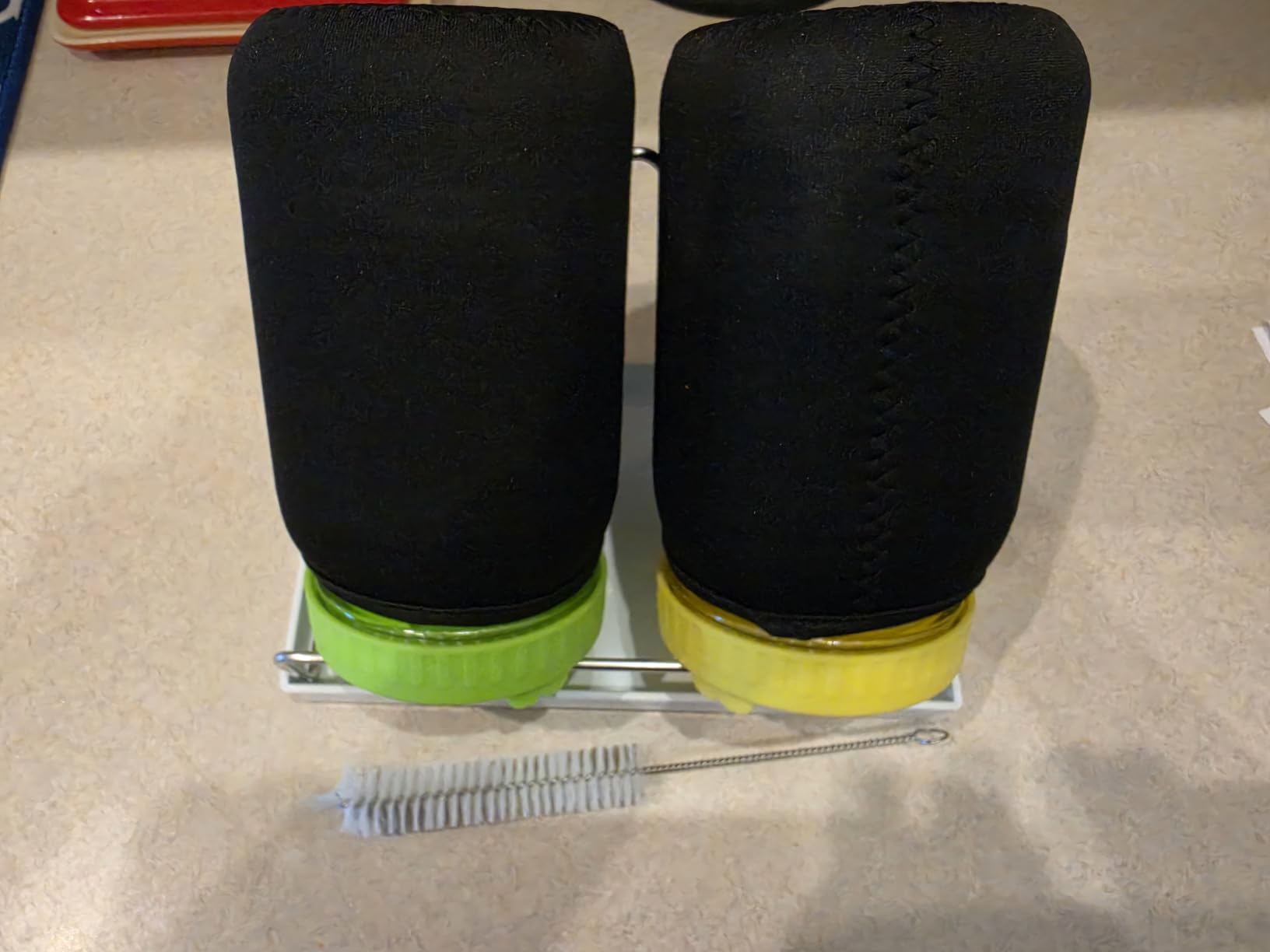 Seed Sprouting Kit - 2x32 Oz Wide-Mouth Mason Jars with Sprouter Lids, Stand, Sprout Tray & Light Shield, for Broccoli, Alfalfa, Mung Beans & Microgreens (Yellow + Green) customer photo 1