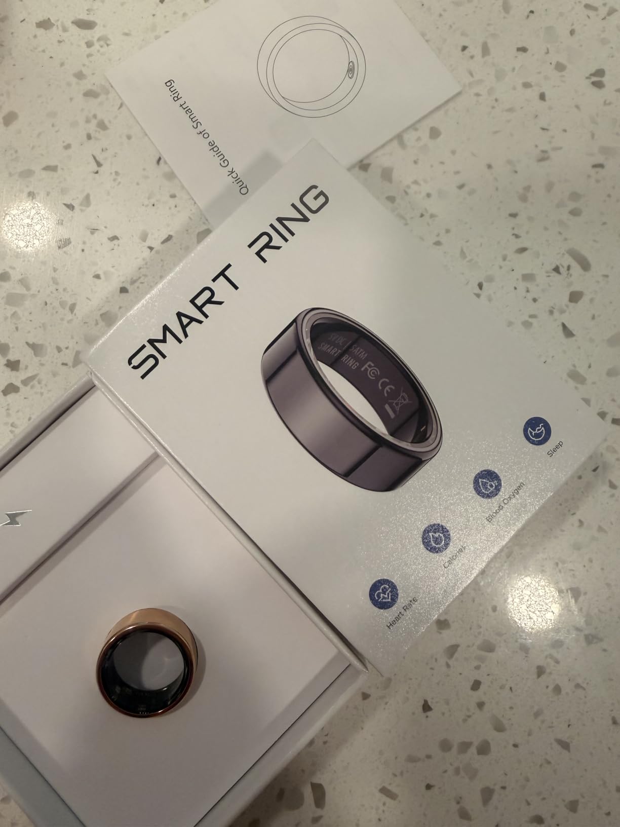 Mirlray Smart Ring for Women & Men, Smart Ring Health Tracker, Blood Oxygen & Heart Rate Monitor, Long Lasting Battery Sleep Ring, Waterproof Fitness Ring (Rose Gold, 7) customer photo 1