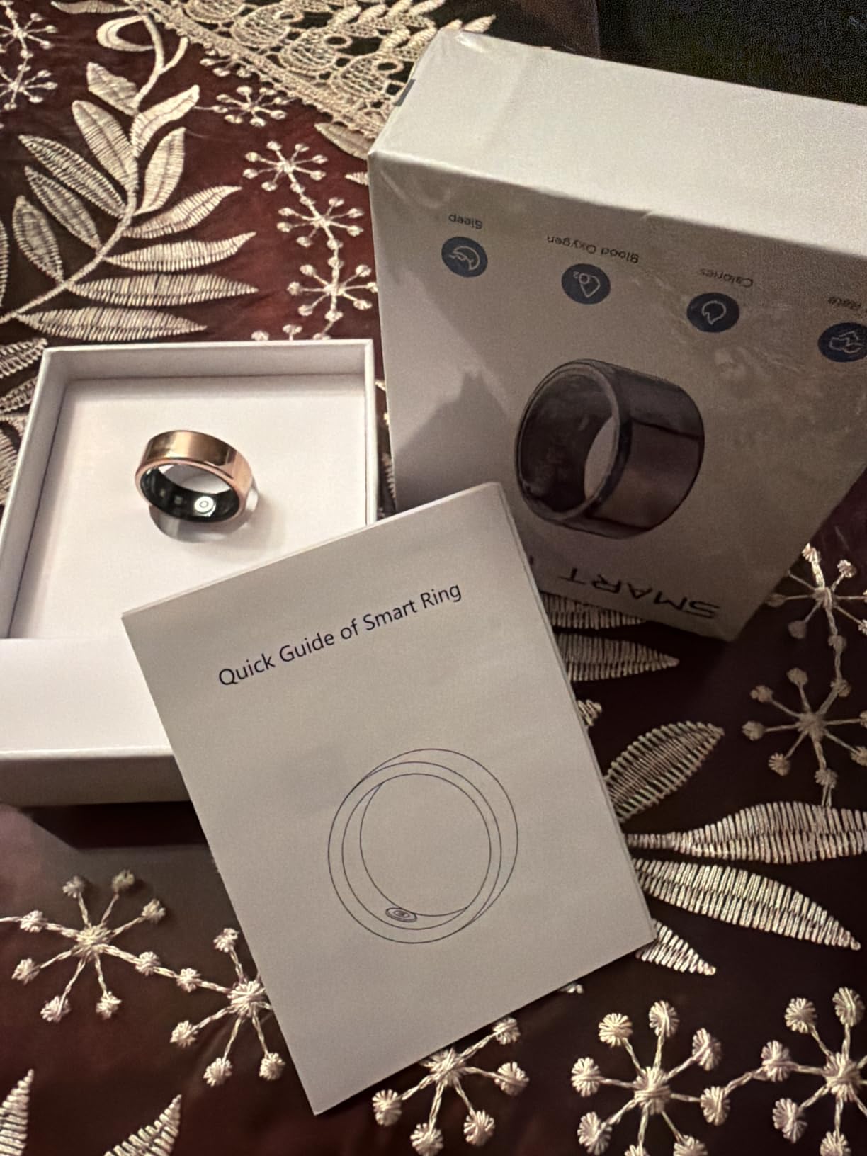 Mirlray Smart Ring for Women & Men, Smart Ring Health Tracker, Blood Oxygen & Heart Rate Monitor, Long Lasting Battery Sleep Ring, Waterproof Fitness Ring (Rose Gold, 7) customer photo 2