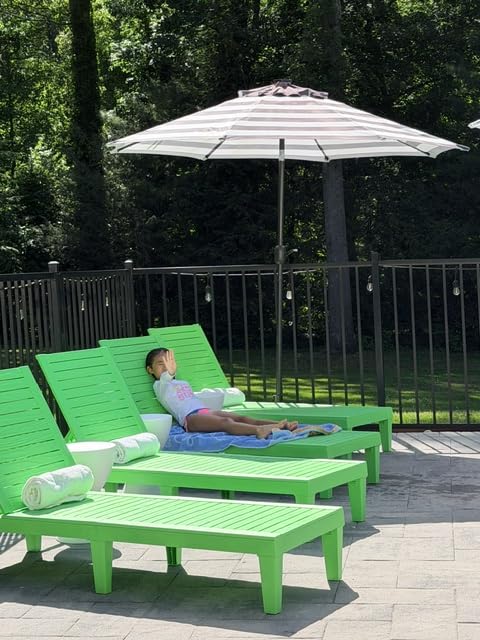 Nestl Lounge Chair Outdoor, Tanning Chair, Chaise Lounge Outdoor Set of 2 | 5 Adjustable Positions, Waterproof & Weatherproof Resin, Reclining & Lightweight, For Poolside, Beach, and Lawn, Light Grey customer photo 1