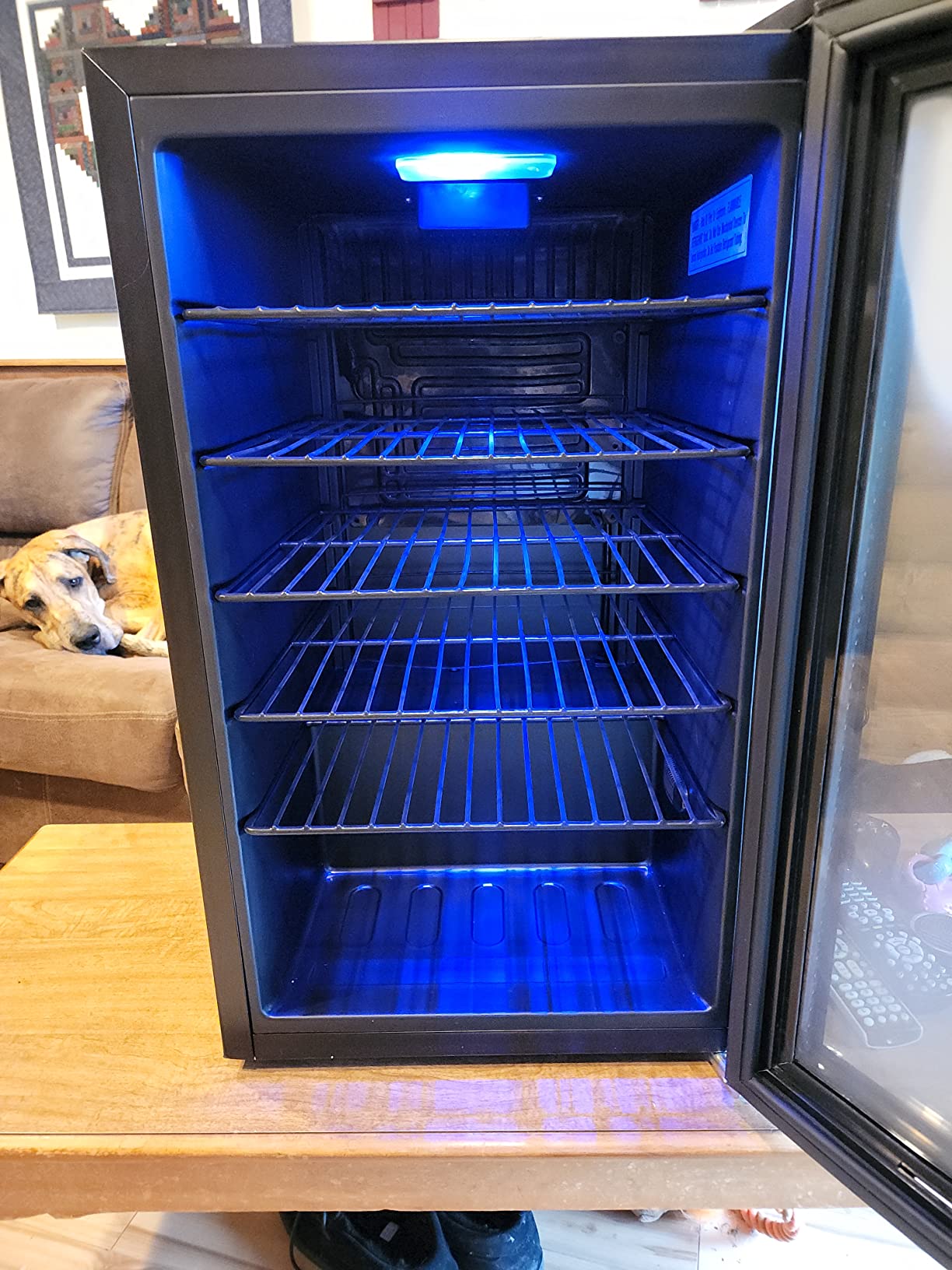 Antarctic Star 48 Can Mini Beverage Refrigerator, 1.3 Cu.Ft Compact Drink Cooler with Glass Door, Adjustable Temp 40-61°F, Quiet Freestanding Wine & Soda Cooler for Home Office Dorm, LED Lit customer photo 1