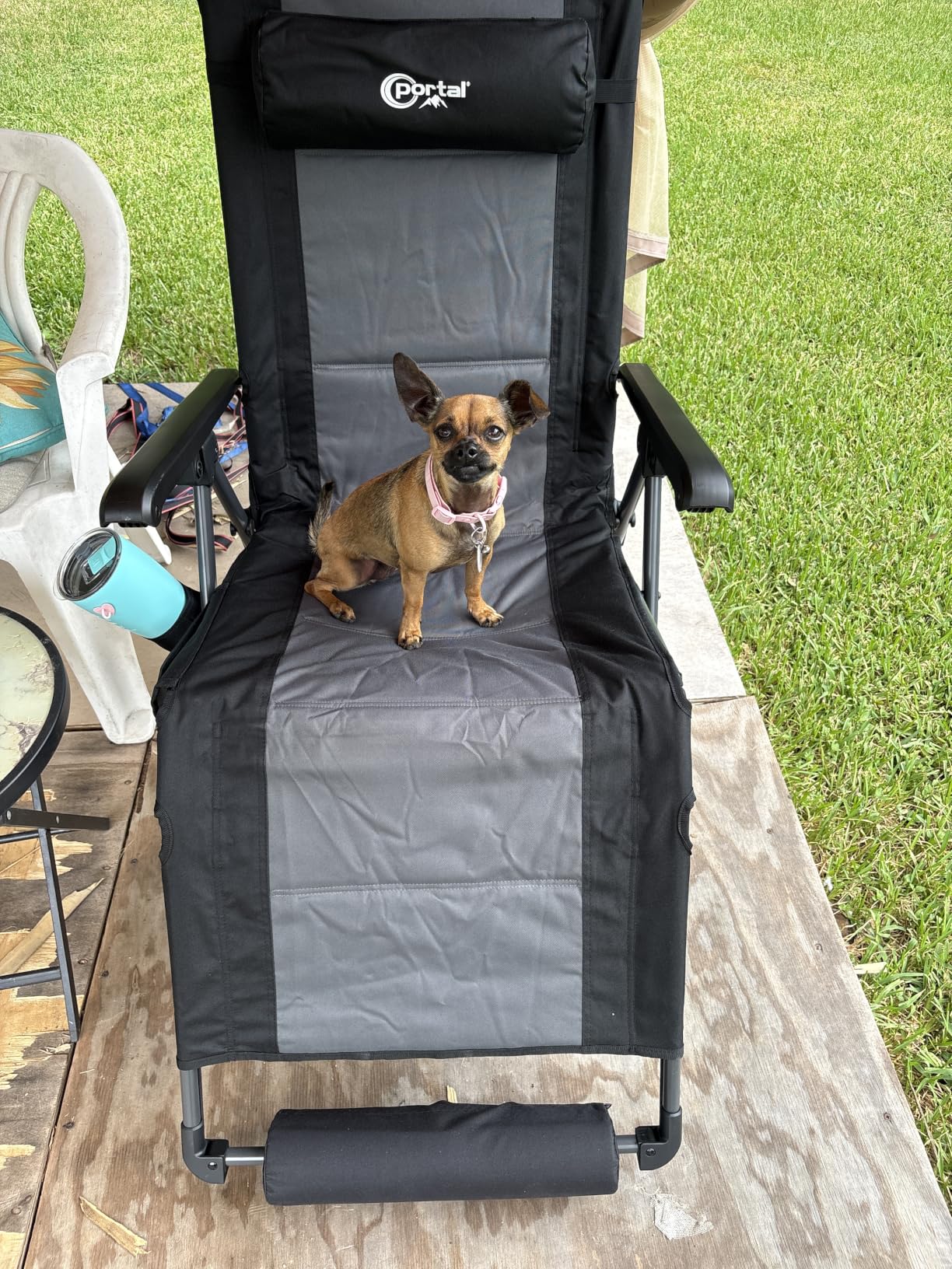 Portal Portable Zero Gravity Chair, Lounge Chair Outdoor Oversized Zero Gravity Chair Folding Lounge Chair with Adjustable Pillows and Cup Holder for Poolside Backyard and Lawn, Support 350lbs customer photo 1