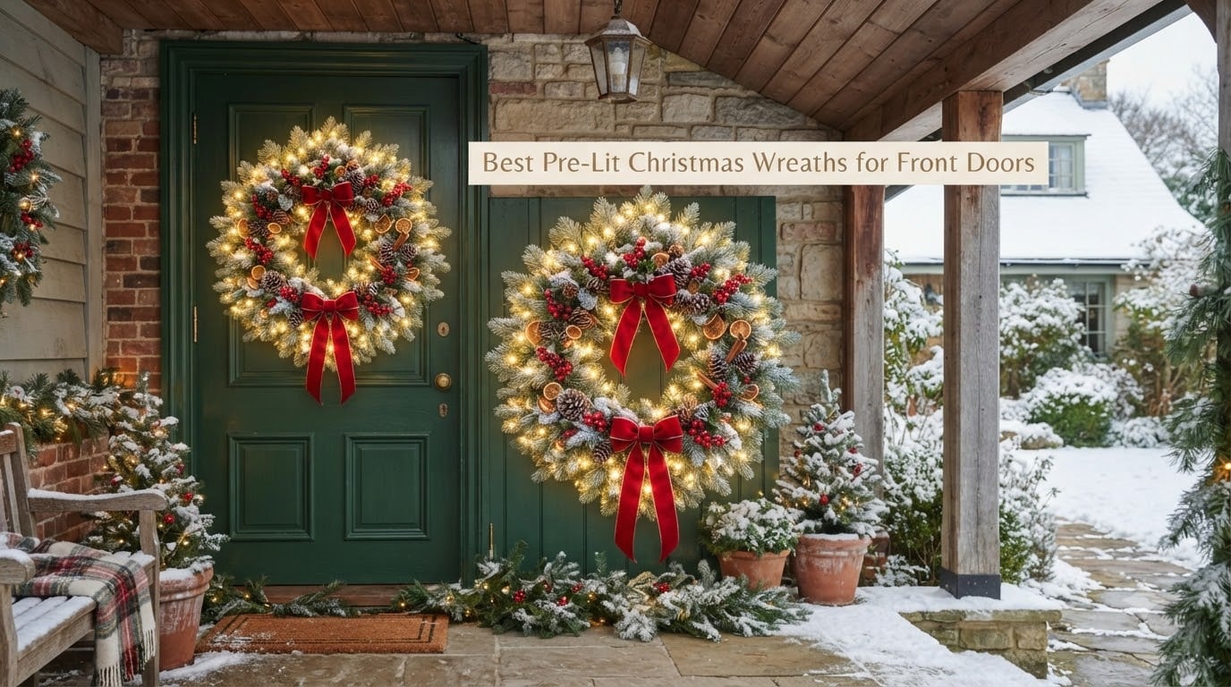 Best Pre-Lit Christmas Wreaths for Front Doors