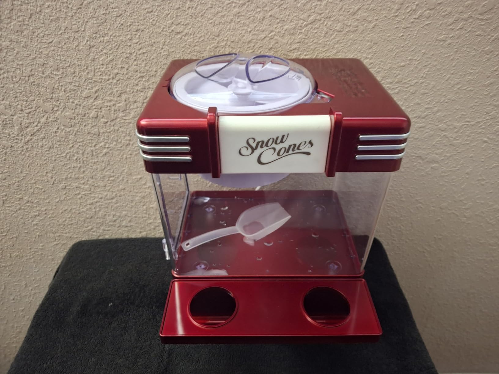 Nostalgia Snow Cone Shaved Ice Machine - Retro Table-Top Slushie Machine Makes 20 Icy Treats - Includes 2 Reusable Plastic Cups & Ice Scoop - Retro Red customer photo 1