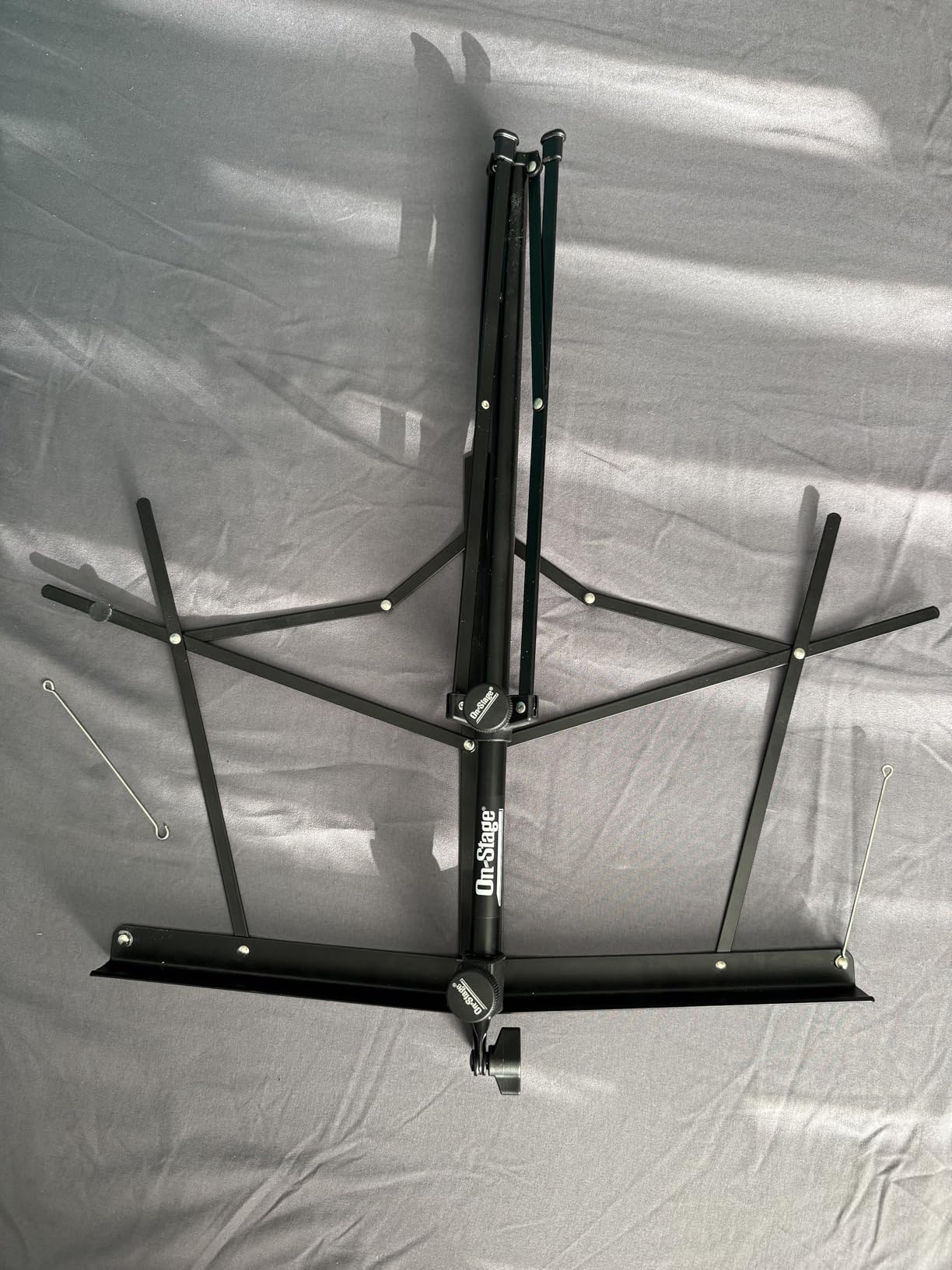 On-Stage SM7222BB Tripod-Base Sheet Music Stand with Bag (Portable, Folding Sheet Music Setup, Adjustable Height and Angle, Heavy-Duty Tubular Legs, Nonslip Rubber Feet, Metal, Black) customer photo 1