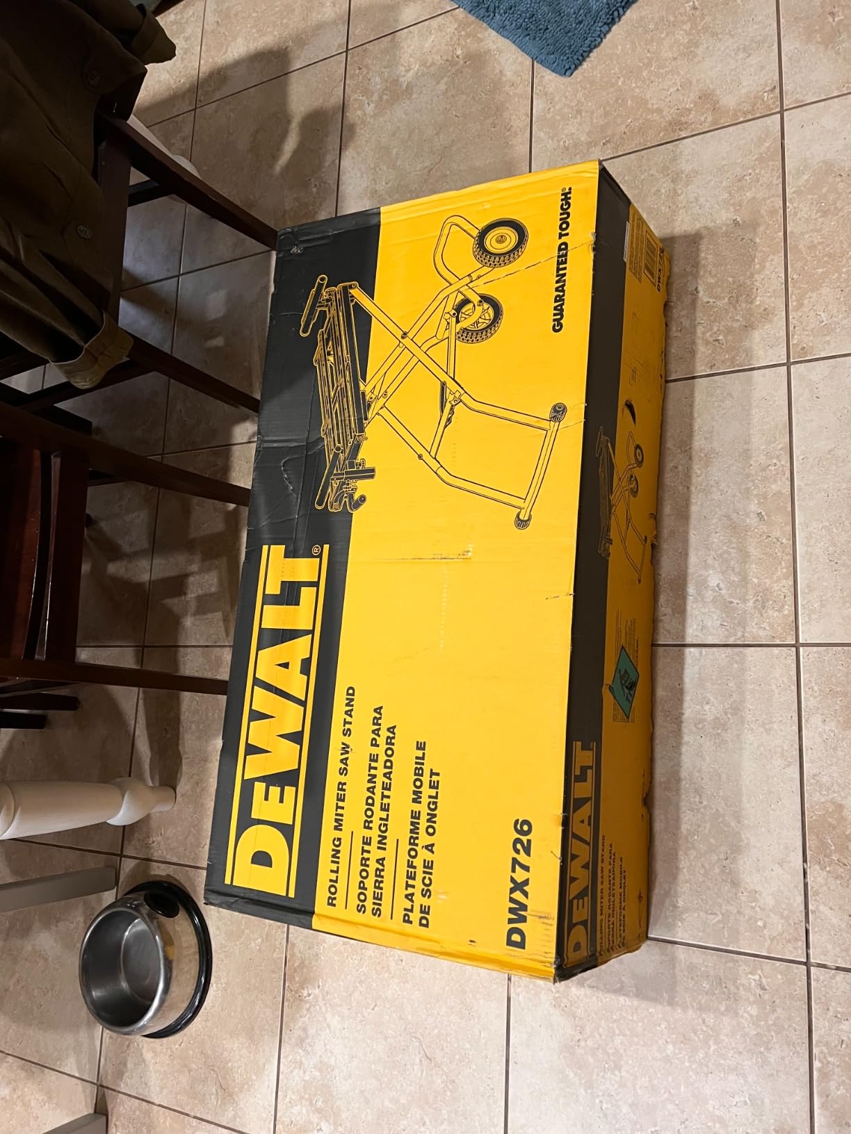 DEWALT Miter Saw Stand With Wheels, 32-1/2 in. x 60 in Foldable Rolling Stand, Adjustable Height, Durable Steel, 8 ft. Material Support, Universal Mounting Rails (DWX726) customer photo 1