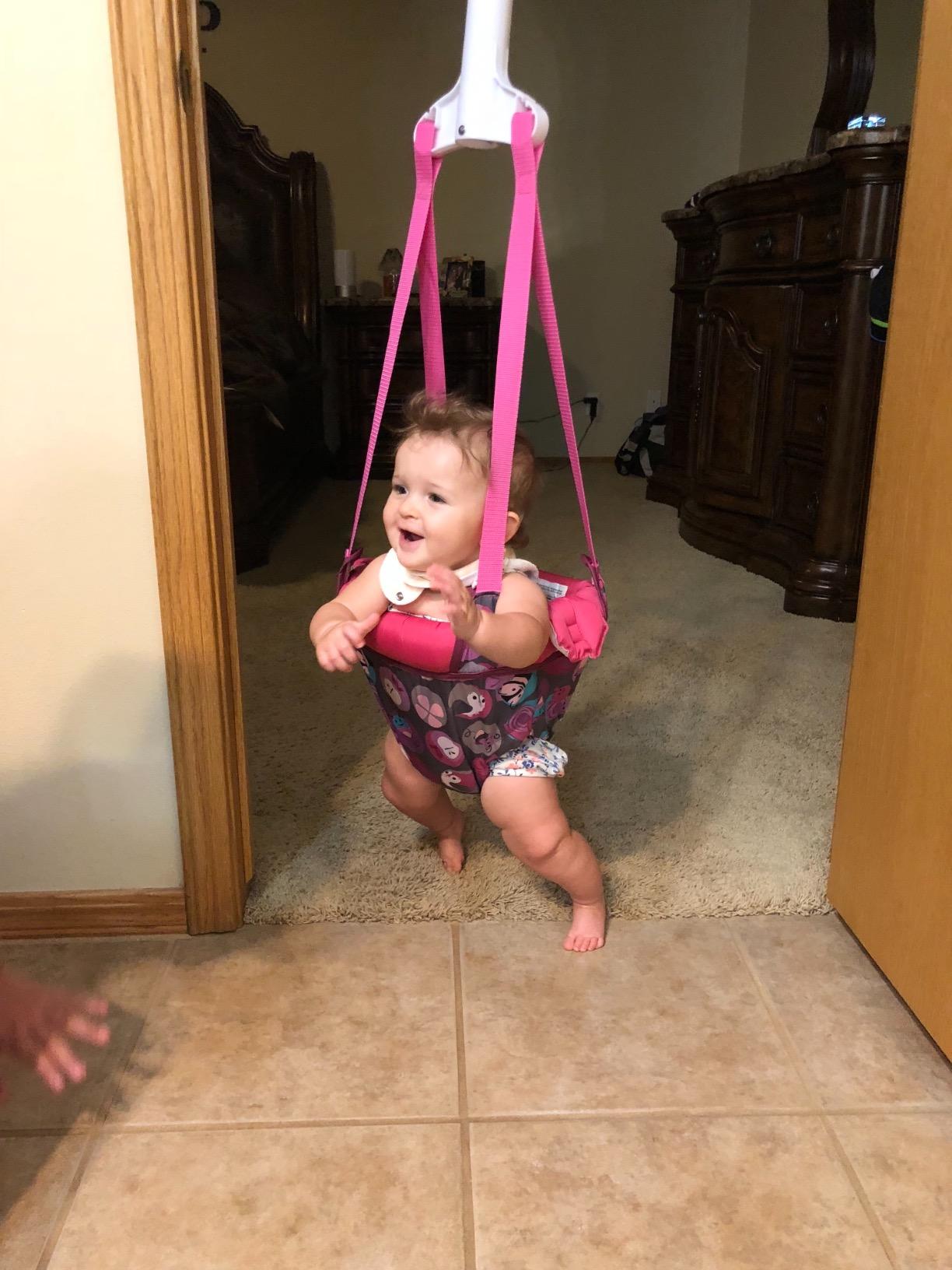 Evenflo Exersaucer Johnny Jumper Featuring Easy-to-Use Clamp Attachment for Quick and Tool-Free Set Up and Adjustable Straps to Customize The Height for Your Child, Roo customer photo 1