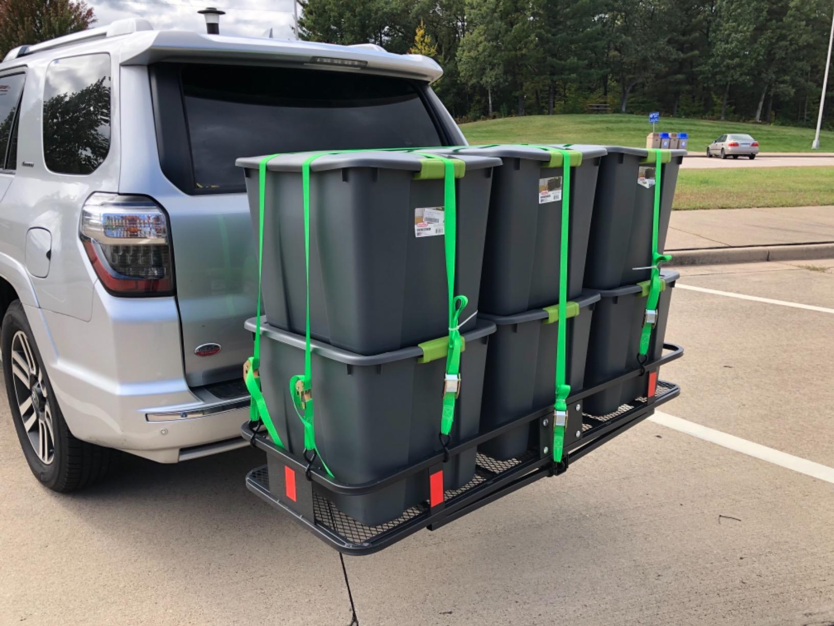 CURT 18150 Cargo Basket Hitch Trailer Hitch Cargo Carrier, 500 lbs. Capacity, 59-1/2-Inch x 20-1/4-Inch x 5-1/2-Inch, Fits 2-Inch Receiver customer photo 1