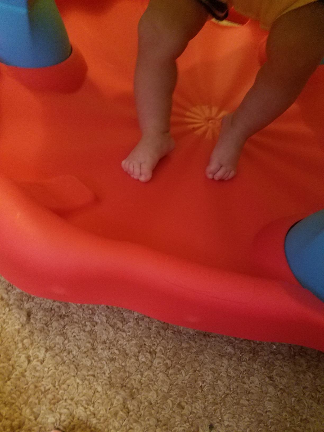 Evenflo Exersaucer Bouncing Activity Saucer, Sweet Tea Party | 3 Height Modes up to 30 in., Ages 4-12 Months, 7 Interactive Toys, 12+ Activities, Machine Washable Seat Pad customer photo 2