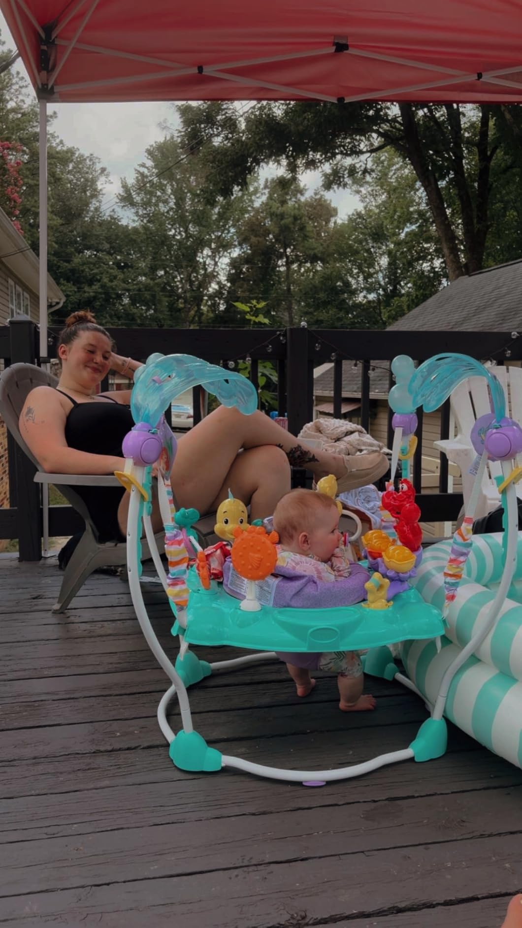 Bright Starts Disney Baby Finding Nemo Sea of Activities Baby Activity Center Jumper with Interactive Toys, Lights, Songs & Sounds, 6-12 Months (Blue) customer photo 1