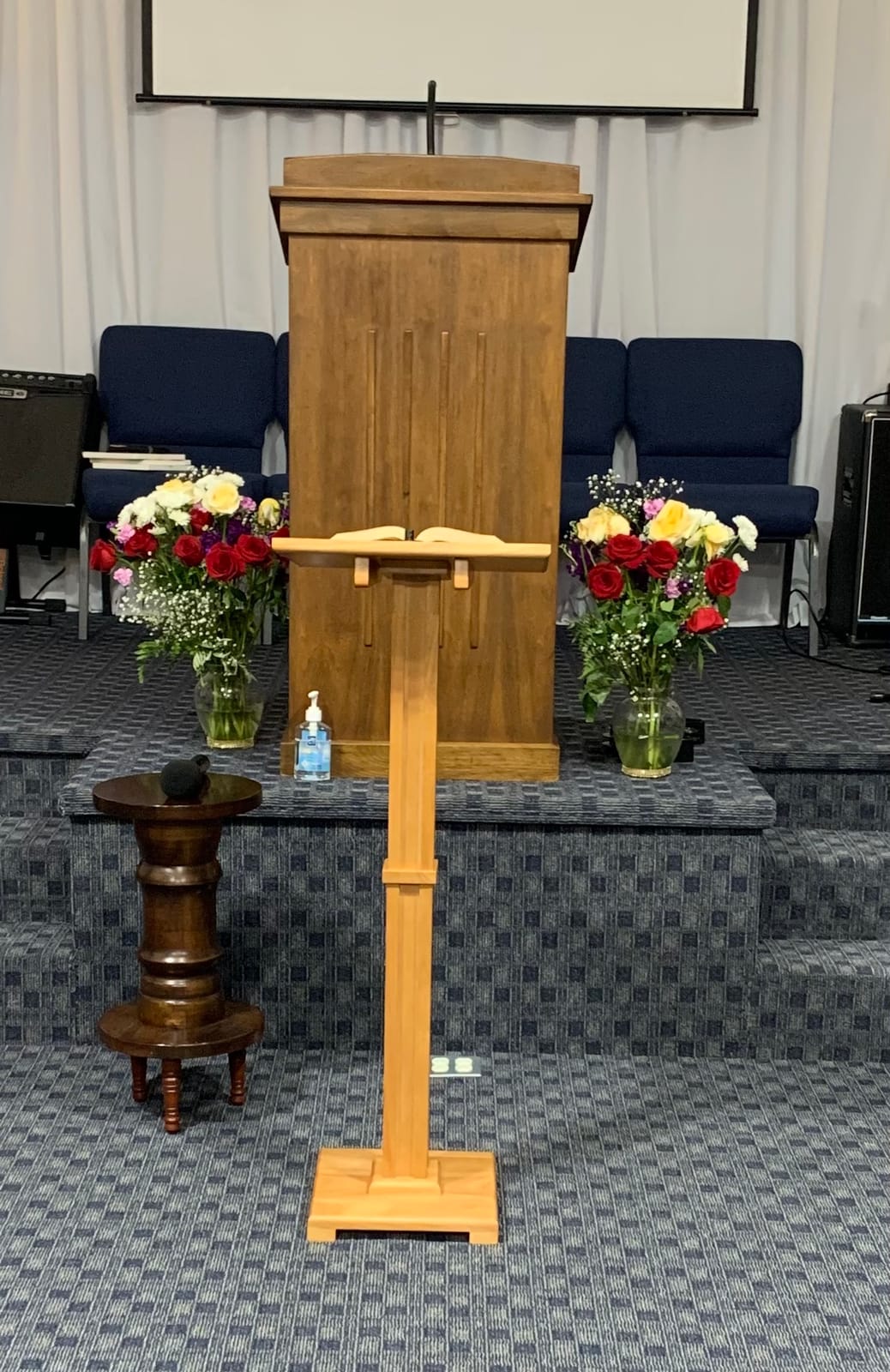 Walnut Finish Standing Lectern customer photo 1