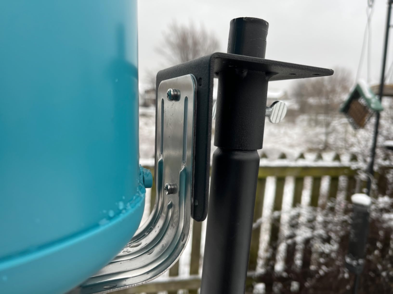 Universal Mounting Pole Kit - Heavy Duty Bird House or Bird Feeder Pole for Outdoors, Galvanized Steel, Threaded Joints, 30 lb Capacity, Auger Base customer photo 2