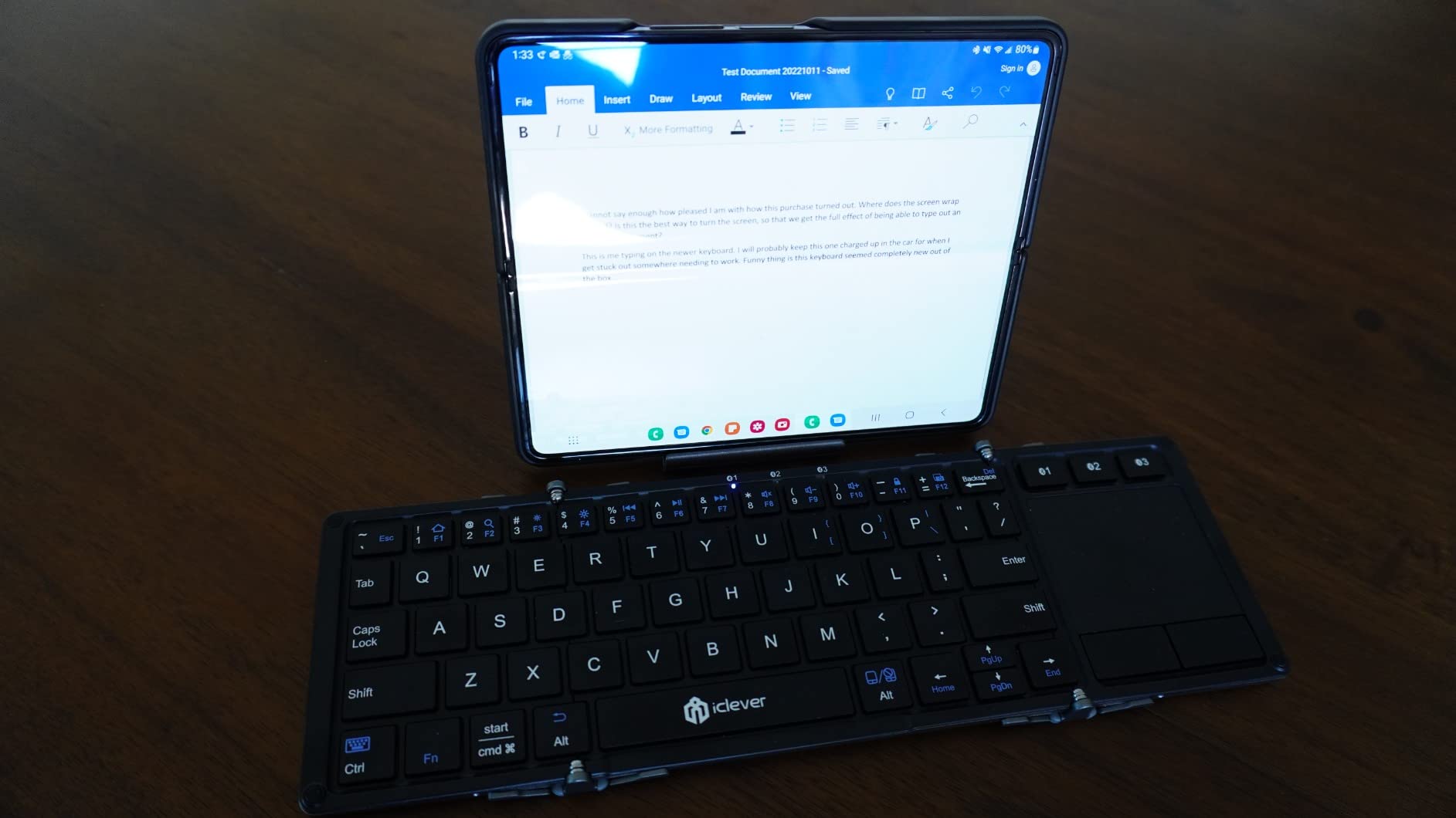 iClever BK08 Foldable Keyboard with Touchpad for Phone and Tablet, Gray | Multi-Touch Trackpad, Pocket-Sized, Aluminum Build, 3-Device Bluetooth Switching customer photo 1