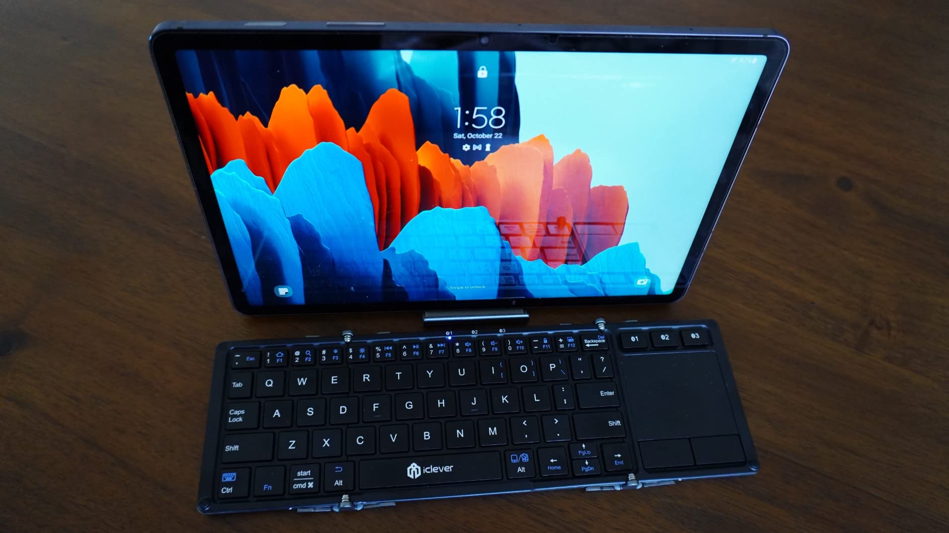 iClever BK08 Foldable Keyboard with Touchpad for Phone and Tablet, Gray | Multi-Touch Trackpad, Pocket-Sized, Aluminum Build, 3-Device Bluetooth Switching customer photo 2