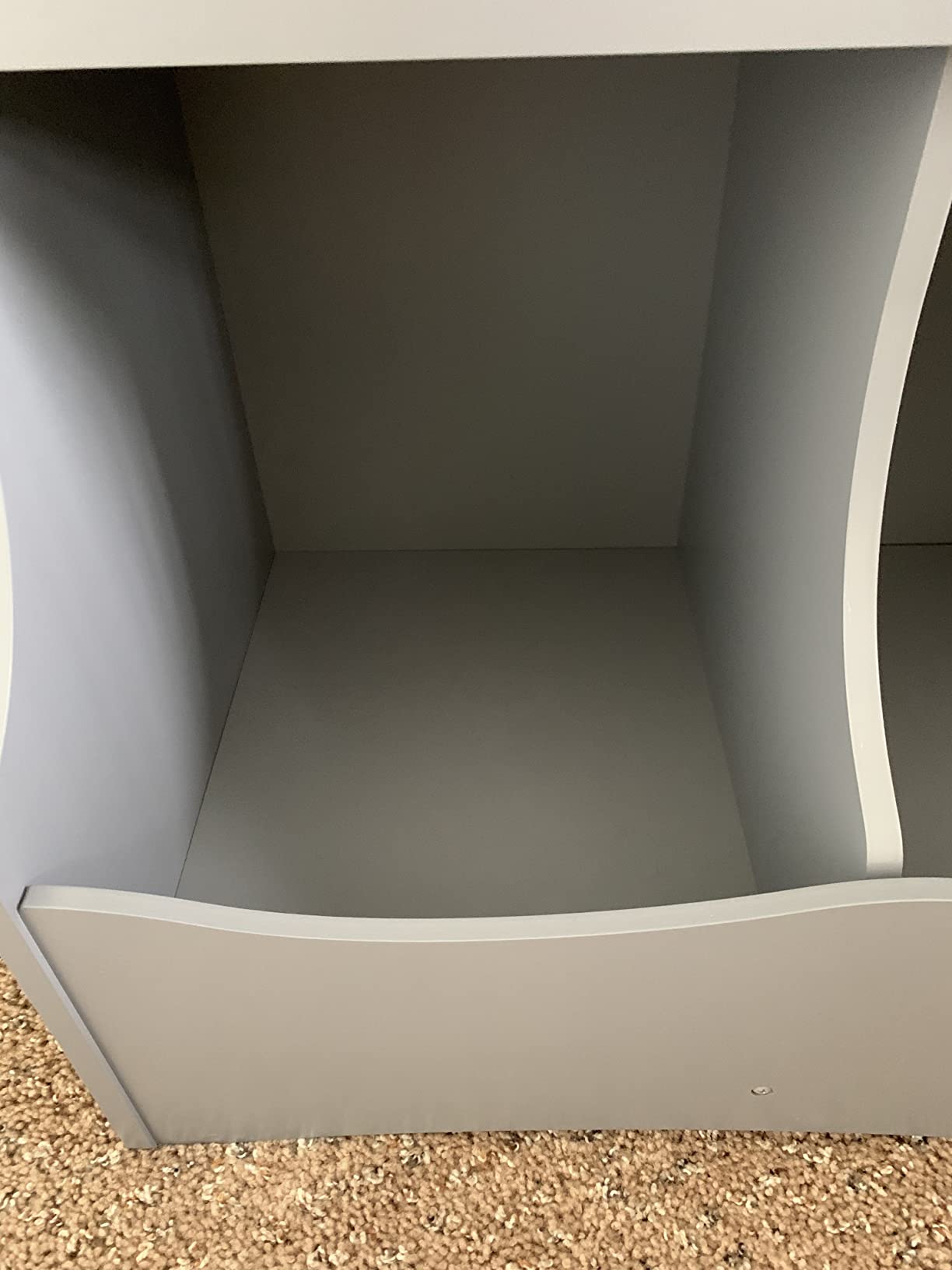 Badger Basket Multi-Bin Storage Cubby for Kids - Toy Organizer with 3 Cubbies, 2 Open Shelves, Display Top for Playroom or Bedroom - Storage Unit for Toys, Books & More - Gray customer photo 2