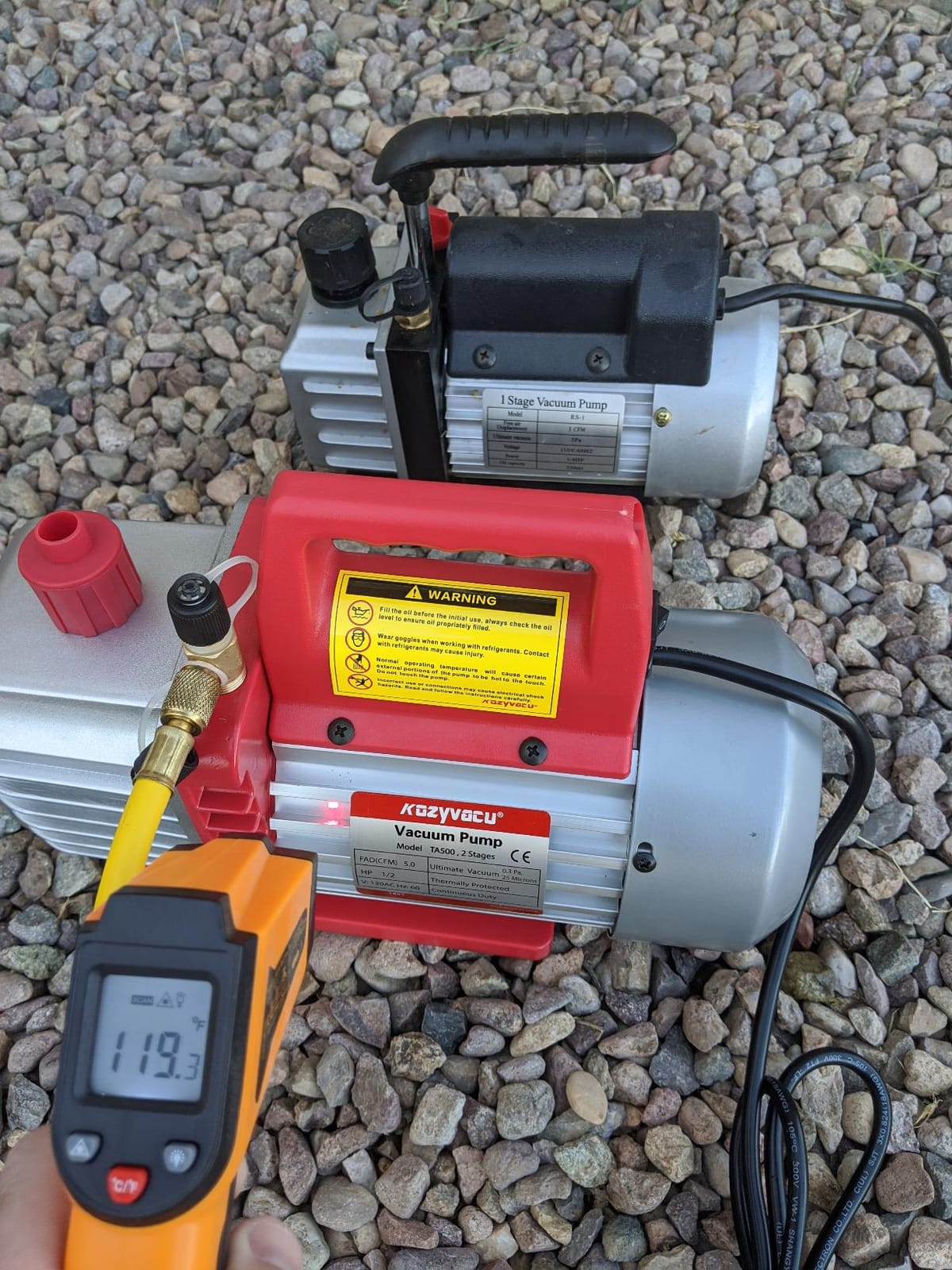 Dual-Stage HVAC Vacuum Pump, 5.0 CFM - Ideal for AC Repair Tools | Car AC Vacuum Pump, AC Vacuum Pump Kit, and Recovery Machine HVAC - Also Known as Bomba de Vacio A/C (TA500) customer photo 1