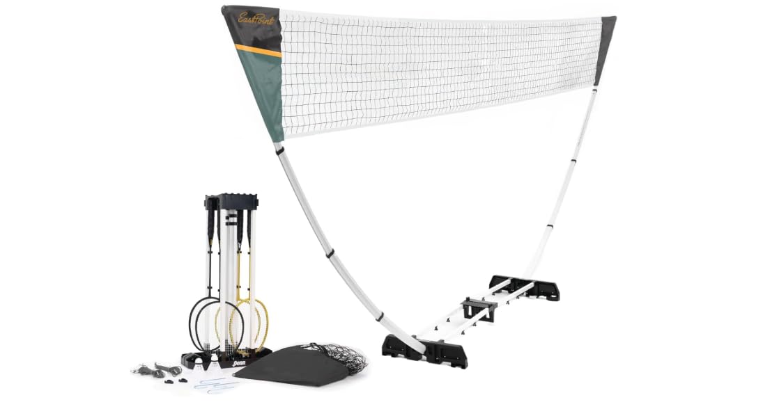 EastPoint Easy Setup Badminton Set - 15 ft Net, 4 Rackets, 2 Shuttlecocks - Quick Setup Net for Backyard Games - Steel Shaft Badminton Rackets for Family Games - Durable Shuttlecocks for Outdoors customer photo 2
