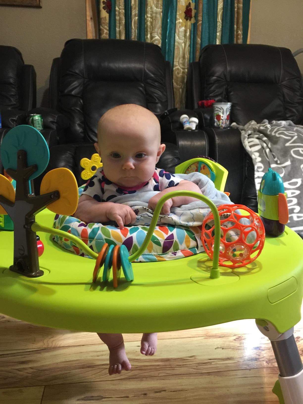ORIBEL PortaPlay Convertible 3-in-1 Baby Activity Center & Play Table | Patented Bouncy Seat | Stable Foot Support | 5 Months+ | Development Focused Toys (Wonderland Adventure, Grey) customer photo 1