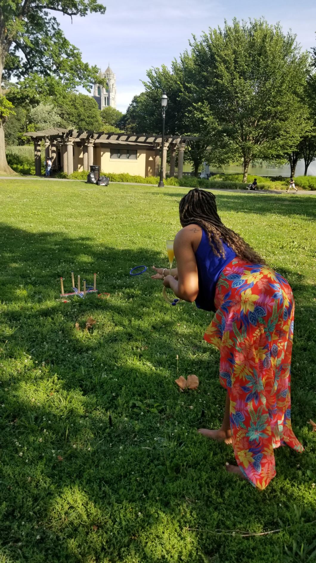 Funsparks Ring Toss Game for Kids & Adults - 16 Rings (8 Rope + 8 Plastic), Wooden Base & Carry Bag - Indoor Outdoor Backyard Lawn Game for Family, Parties, Camping - Ages 4+ Summer Fun Yard Game customer photo 2
