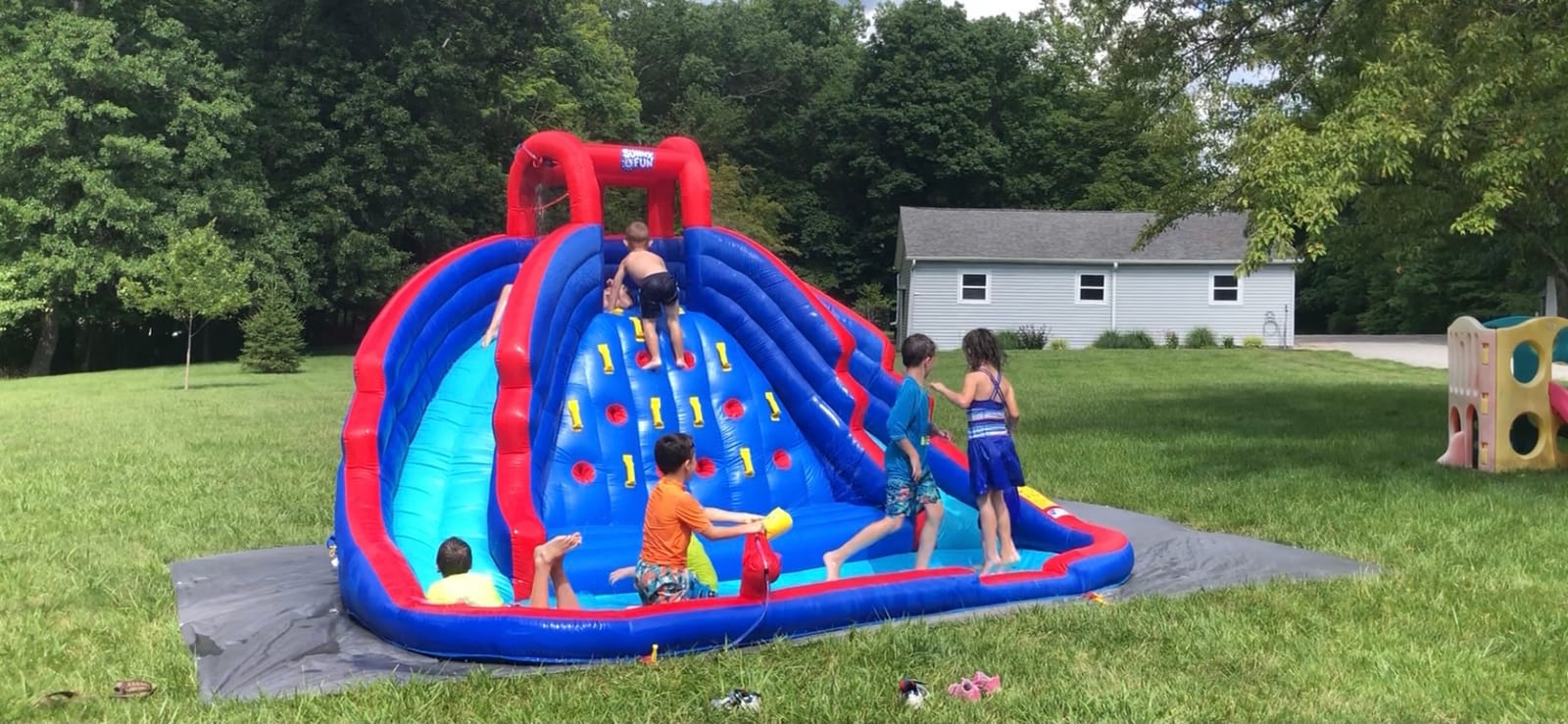 SUNNY & FUN Ultra Climber Inflatable Water Slide Park with Two Slides customer photo 2
