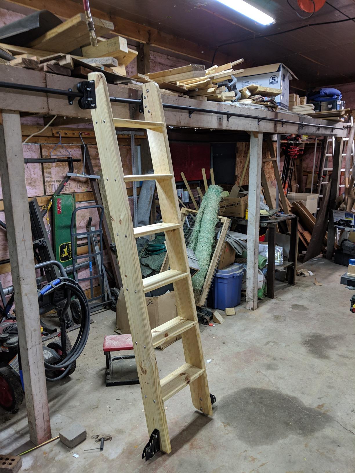 Serene Rolling Ladder Hardware Library Sliding Ladder Hardware Kit with 39'' (1000mm) Round Track/Rail customer photo 2