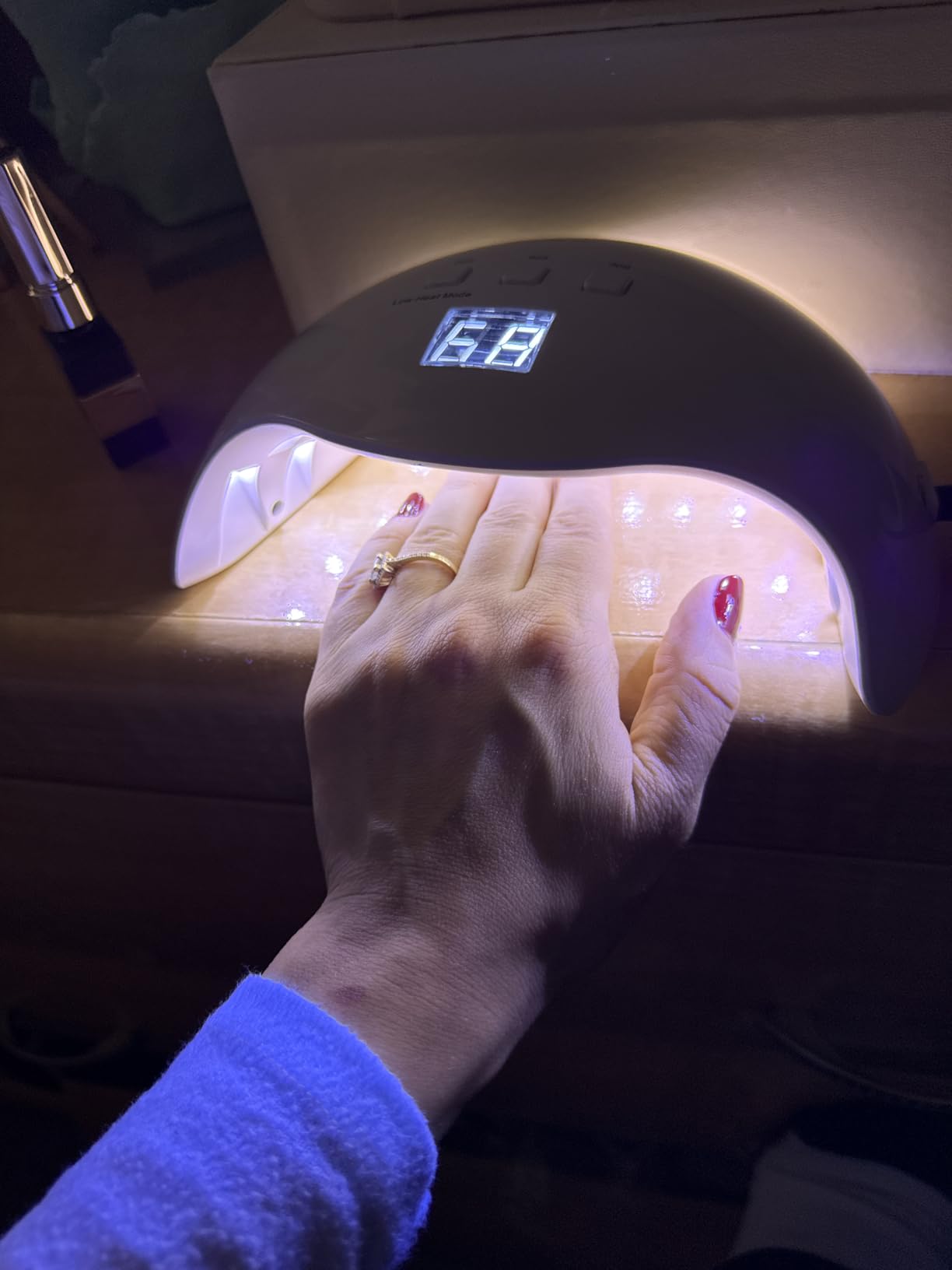 Gel UV LED Nail Polish Lamp, LKE Nail Dryer 40W LED Light with 3 Timers Professional for Nail Art Tools Accessories White customer photo 2