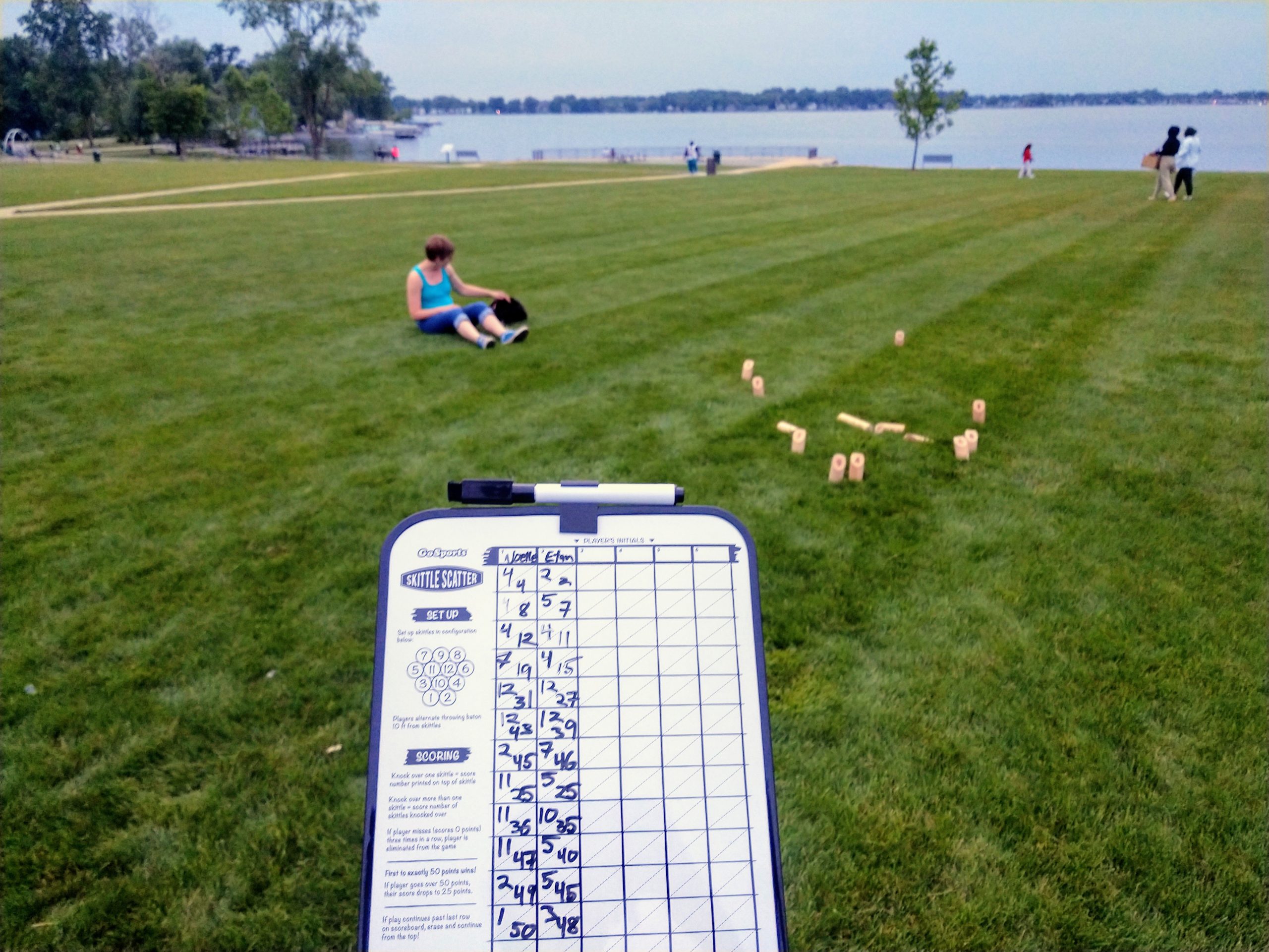 GoSports Skittle Scatter Numbered Block Toss Game with Scoreboard and Tote Bag customer photo 1