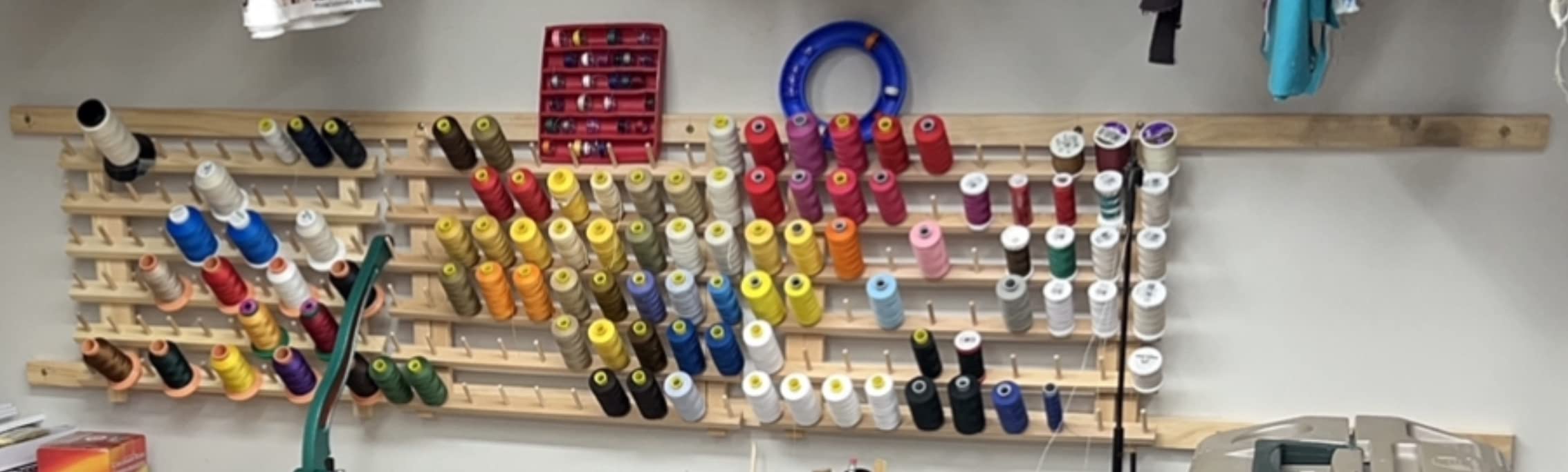 New brothread 2X60 Spools Wooden Thread Rack | Thread Holder Organizer, with Hanging Hooks, Large Space, Used for Embroidery Quilting and Sewing Threads customer photo 2