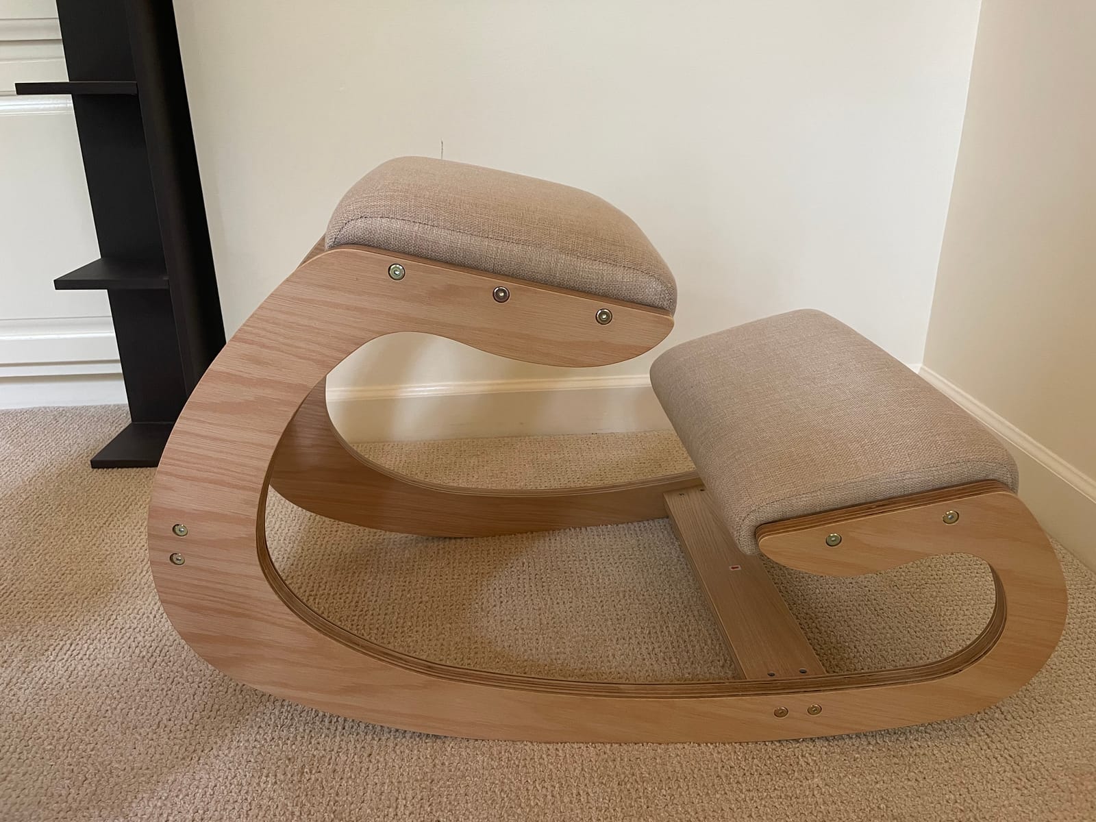 Predawn Adjustable Ergonomic Kneeling Chair - Custom Height Rocking Posture Stool with Thick Cushions, Solid Wood Frame, Knee Support Seat for Adults, Office or Meditation Use (White Oak) customer photo 2