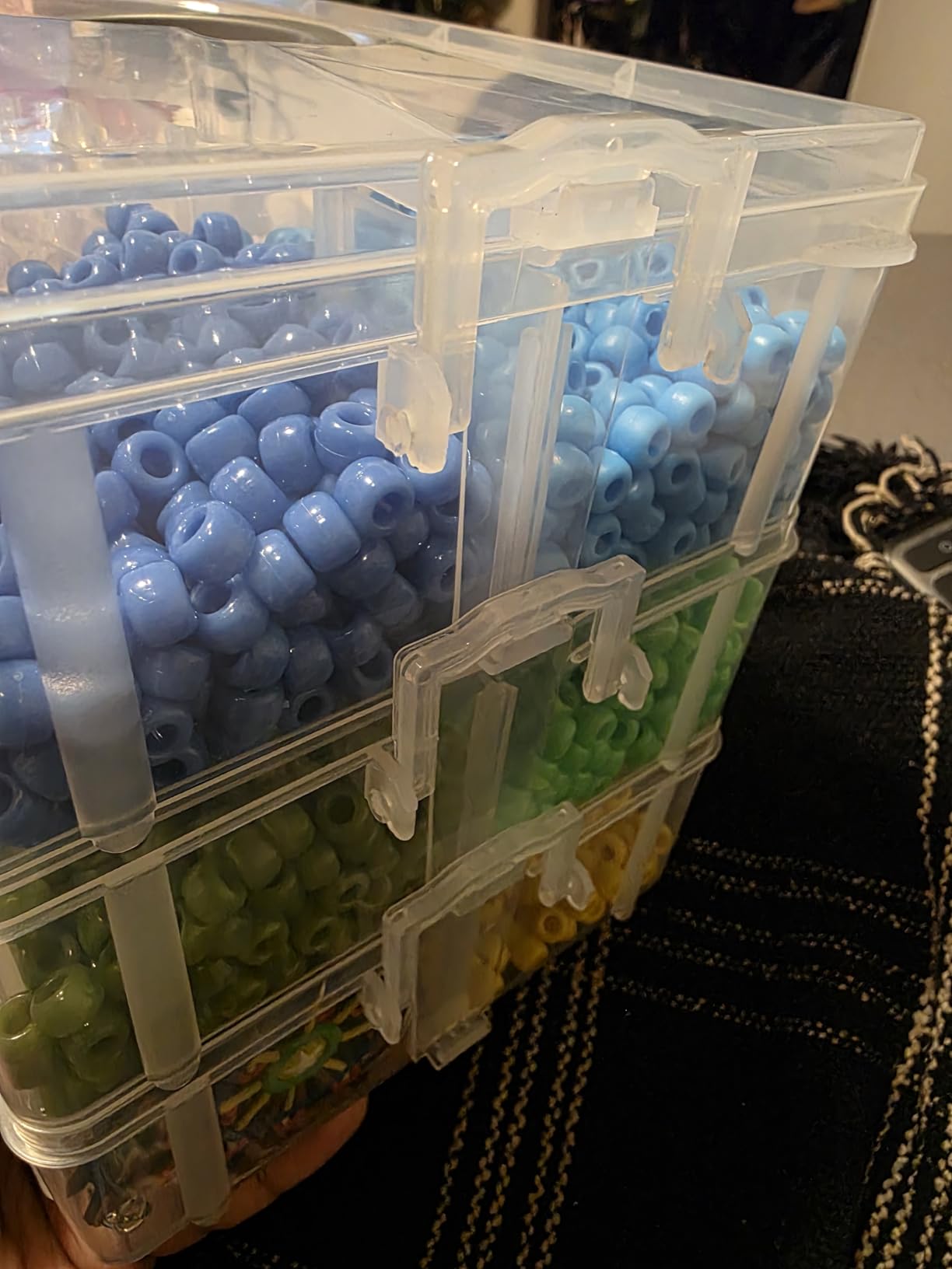 Bead Organizer 3 Tier 30 grid Stackable Craft Tackle Storage Container | Stackable 3-Tier Design, 30 Compartments, for Beads Washi Tape Toys Jewelry Beauty and Sewing Supplies customer photo 2
