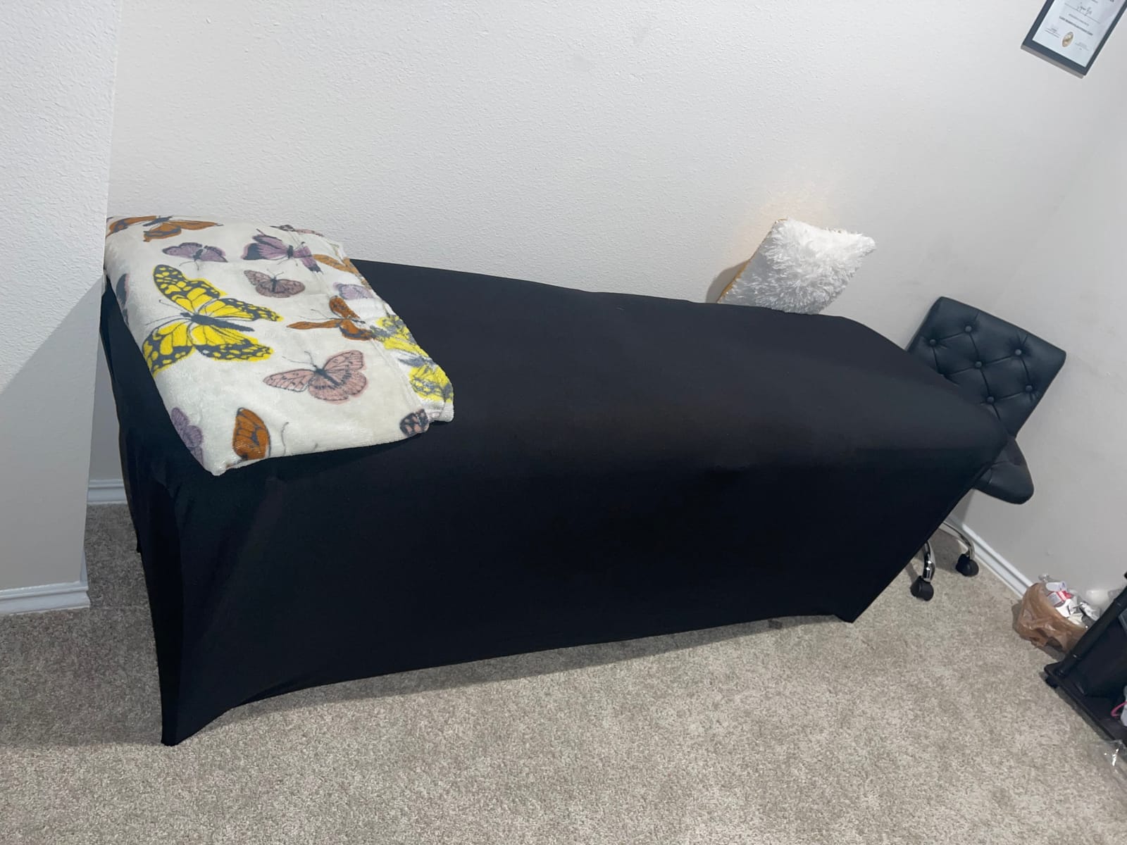 Yaheetech Portable Folding Massage Table Adjustable Lash Tattoo Bed Black | 28in Wide, Foam-Padded PVC Leather on Heavy-Duty Aluminum Frame, Folds for Transport, Adjustable for Salon or Home Use customer photo 1