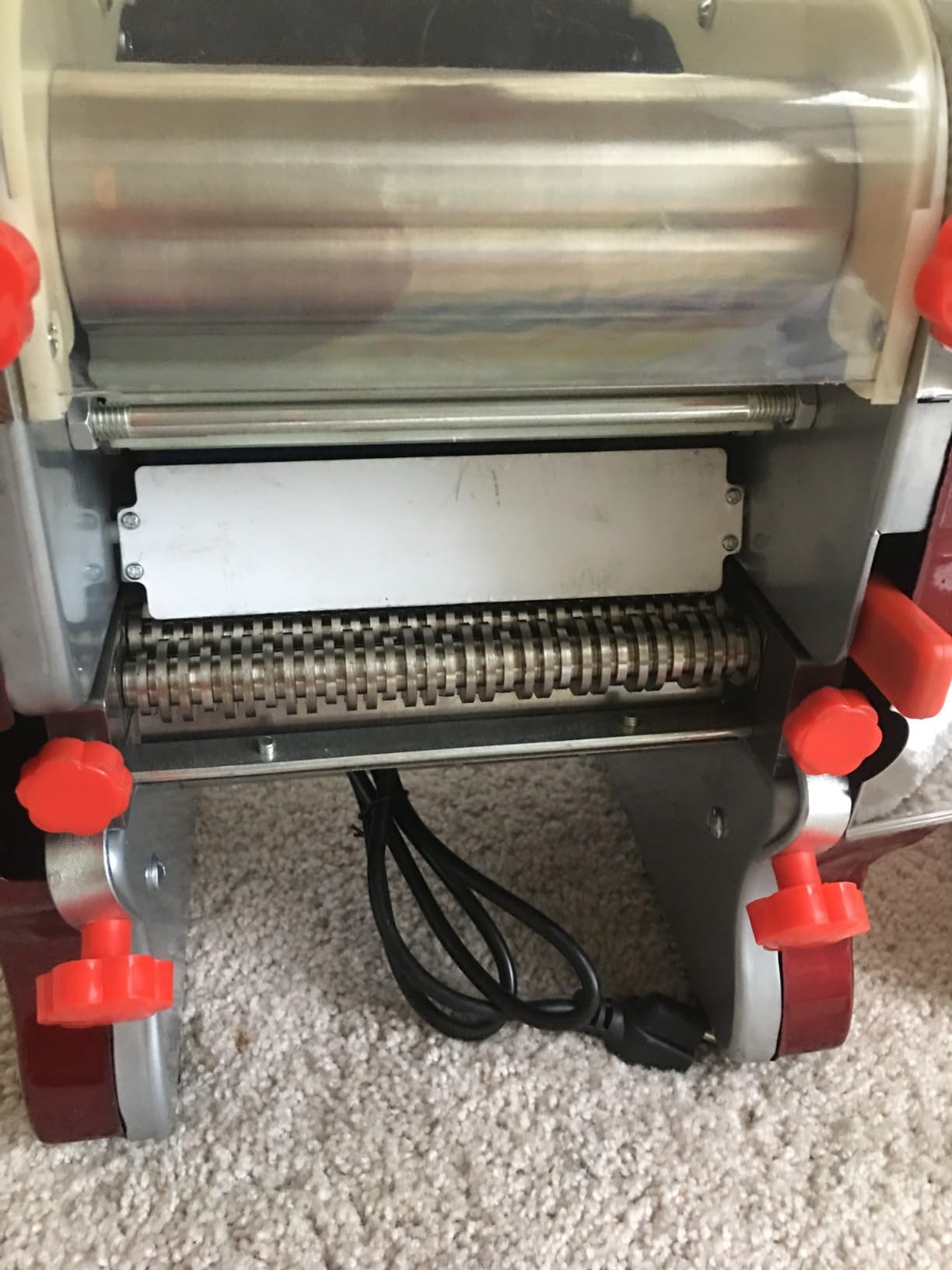 Commercial Pasta Maker - 550W Electric Dough Sheeter Noodle Roller with 3/9mm Blades, Adjustable 0.3-5mm Thickness, for Pasta, Dumplings - Restaurant & Home Use customer photo 2