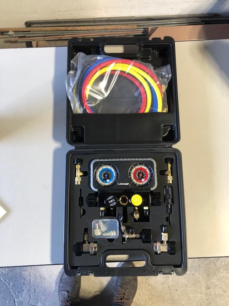 Lichamp HVAC R410A Manifold Gauge Set AC R134A, Freon R22 R32 410A 134A Diagnostic Manifold Gauge with Hose Kit Air Conditioner Refrigerant Recharge Kit customer photo 2
