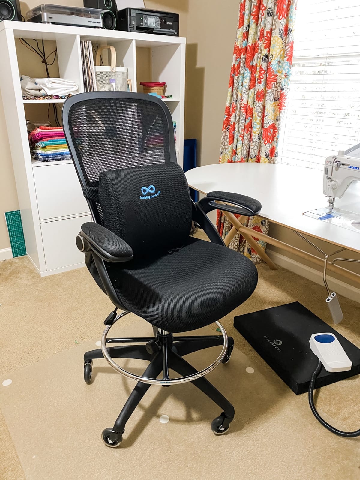 HYLONE Drafting Chair Tall Office Chair High-Back Mesh Standing Desk Stool with Adjustable Footrest Ring and Flip-Up Arms Black customer photo 2