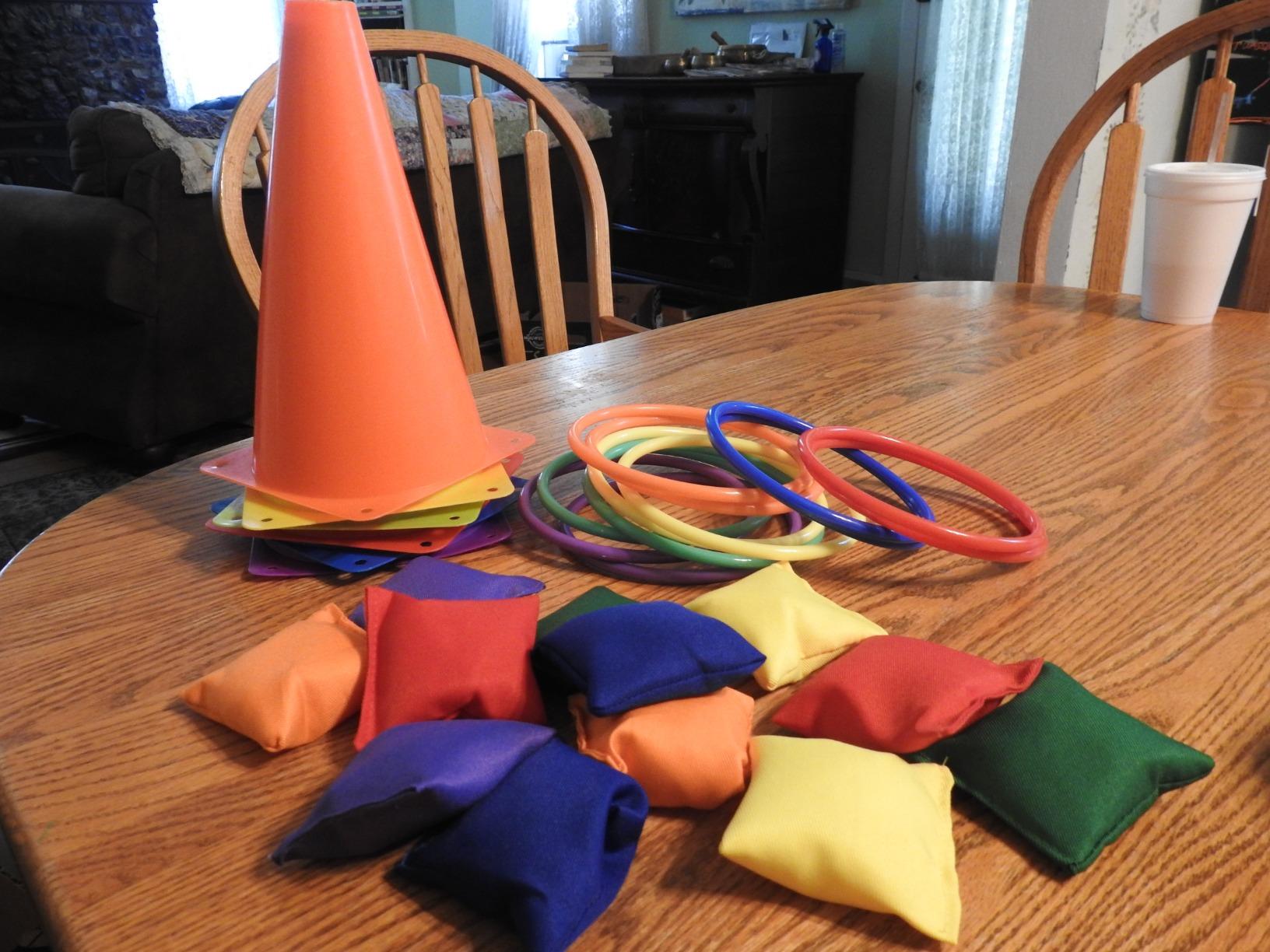 31 PCS Christmas Carnival Games, 3 in 1 Indoor Outdoor Bean Bag Ring Toss Games for Kids Birthday Party, Plastic Soft Cones Yard Lawn Game customer photo 1
