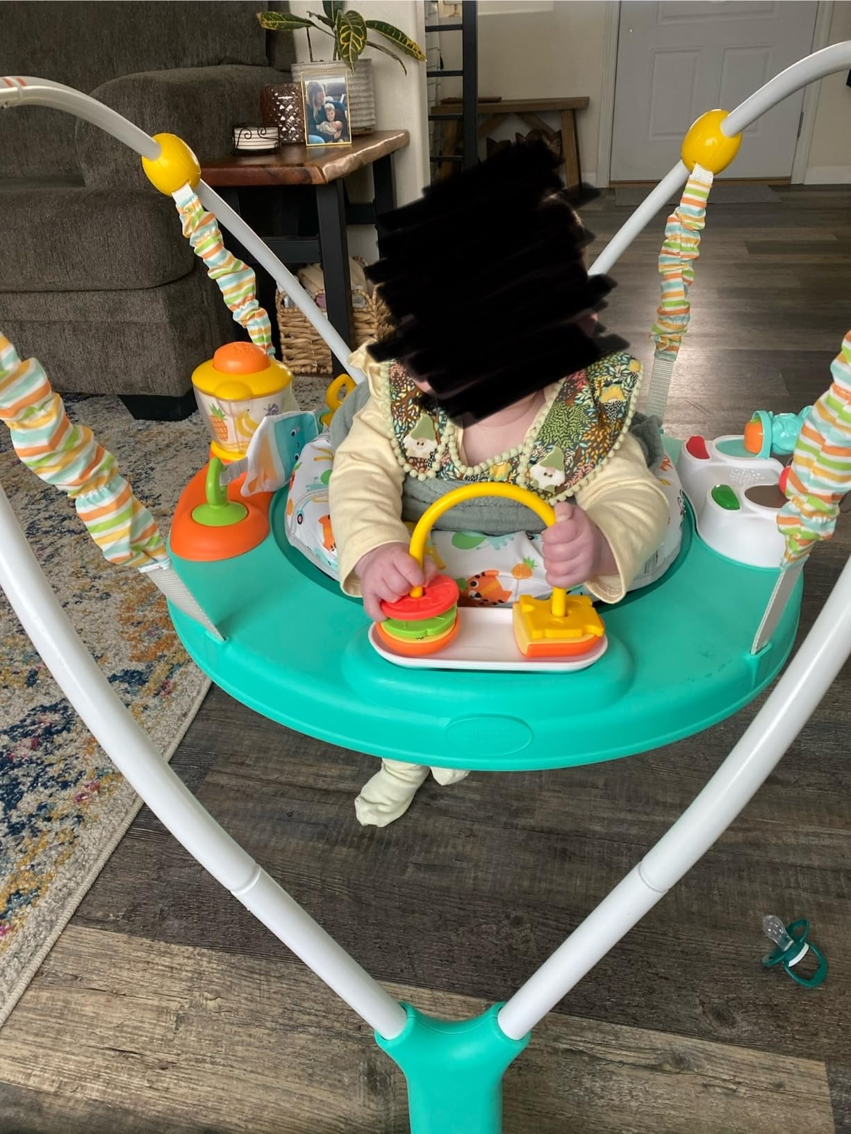Bright Starts Bounce Bounce Baby 2-in-1 Activity Center Jumper & Table - Playful Pond (Green), 6 Months+ customer photo 2