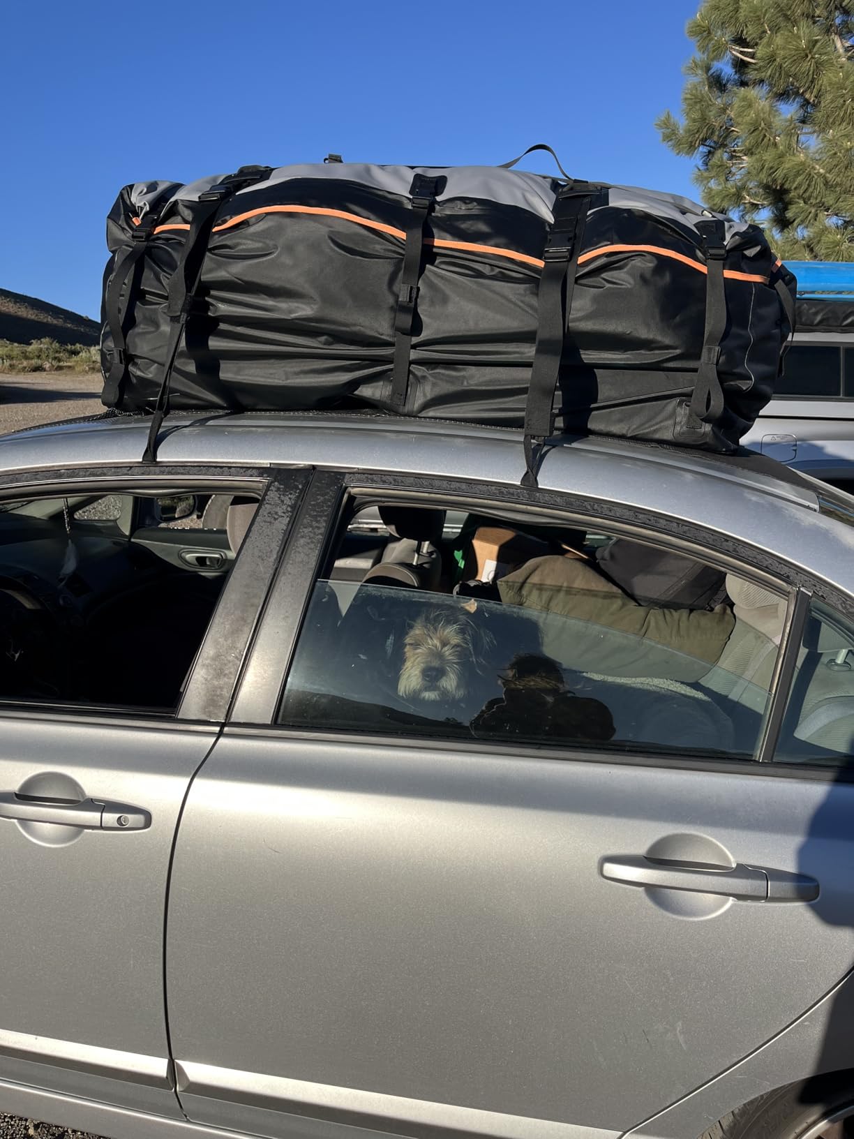 23 Cubic Feet Roof Bag - Safety Tested Heavy-Duty Waterproof Rooftop Cargo Carrier for All Cars & SUVs (with or Without Rack) - Includes Protective Mat & Storage Bag - Military-Grade 840D PVC customer photo 2