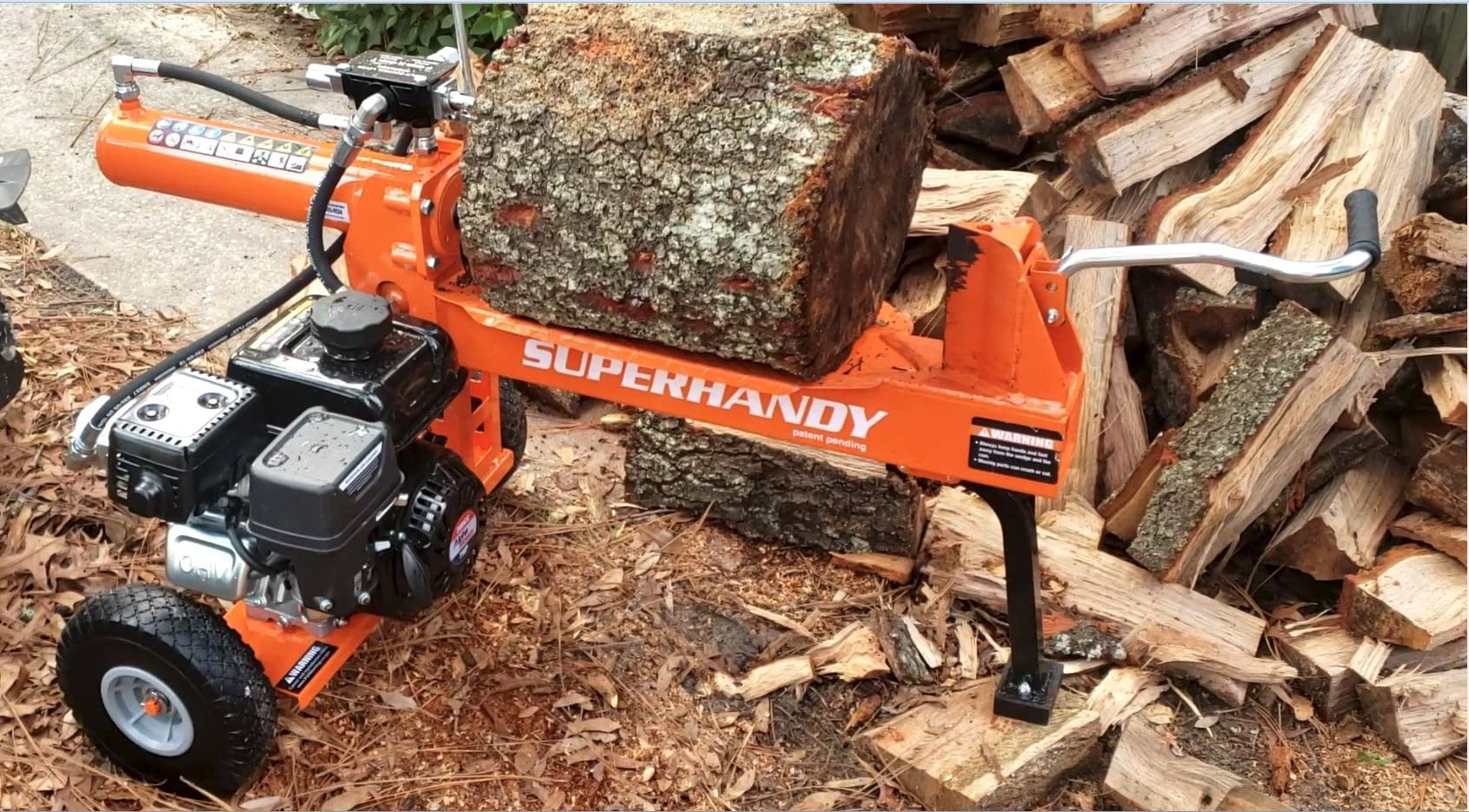 SuperHandy Log Splitter Portable 20 Ton Rapid Auto Return Ram System Bucher Gear Pump 7HP Engine Horizontal Full Beam Steel Wedge Firewood Splitting Forestry Harvesting customer photo 2