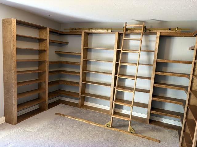 Quite Guide Library Ladder Kit Wooden Ladder 8 Foot 9 Foot 10 Foot Red Oak Unassembled (7.7 Foot) customer photo 1