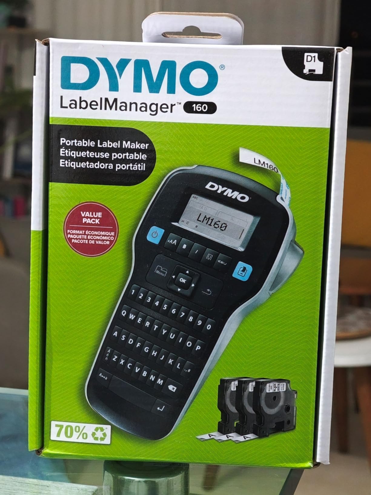 DYMO LabelManager 160 Label Maker Bundle with 3 D1 Label Cassettes, Portable Handheld, QWERTY Keyboard, One-Touch Smart Keys customer photo 1
