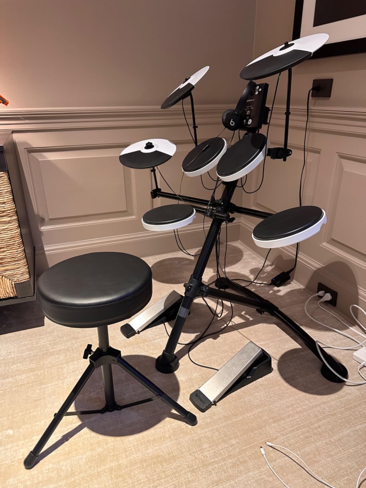 EASTROCK Drum Throne, Padded Drum Seat Drumming Stools with Anti-Slip Feet for Adults and Kids Drummers (Dark Black) customer photo 1