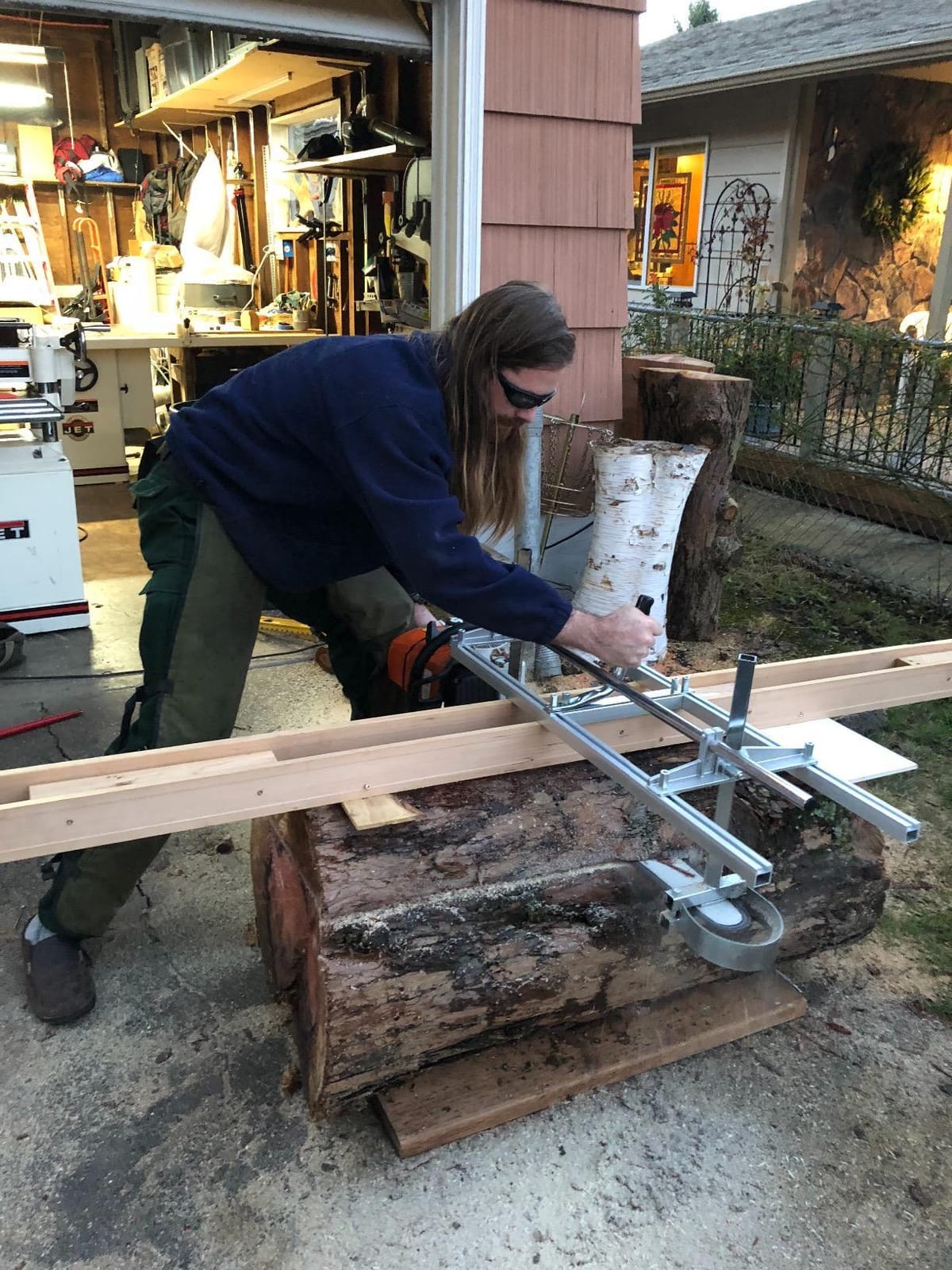 Portable Chainsaw Mill 36 Inches Planking Milling Bar Size 14 Inches to 36 Inches, with 9Ft Rail Mill Guide System customer photo 1