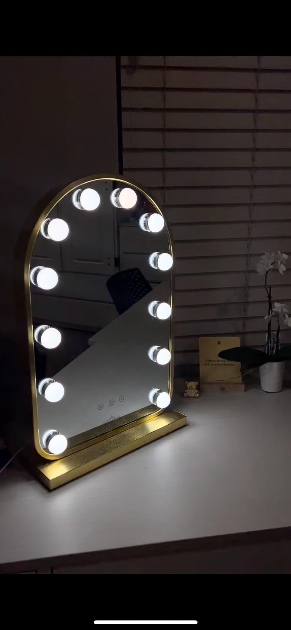 LUXFURNI Vanity Mirror with Lights, 24.5