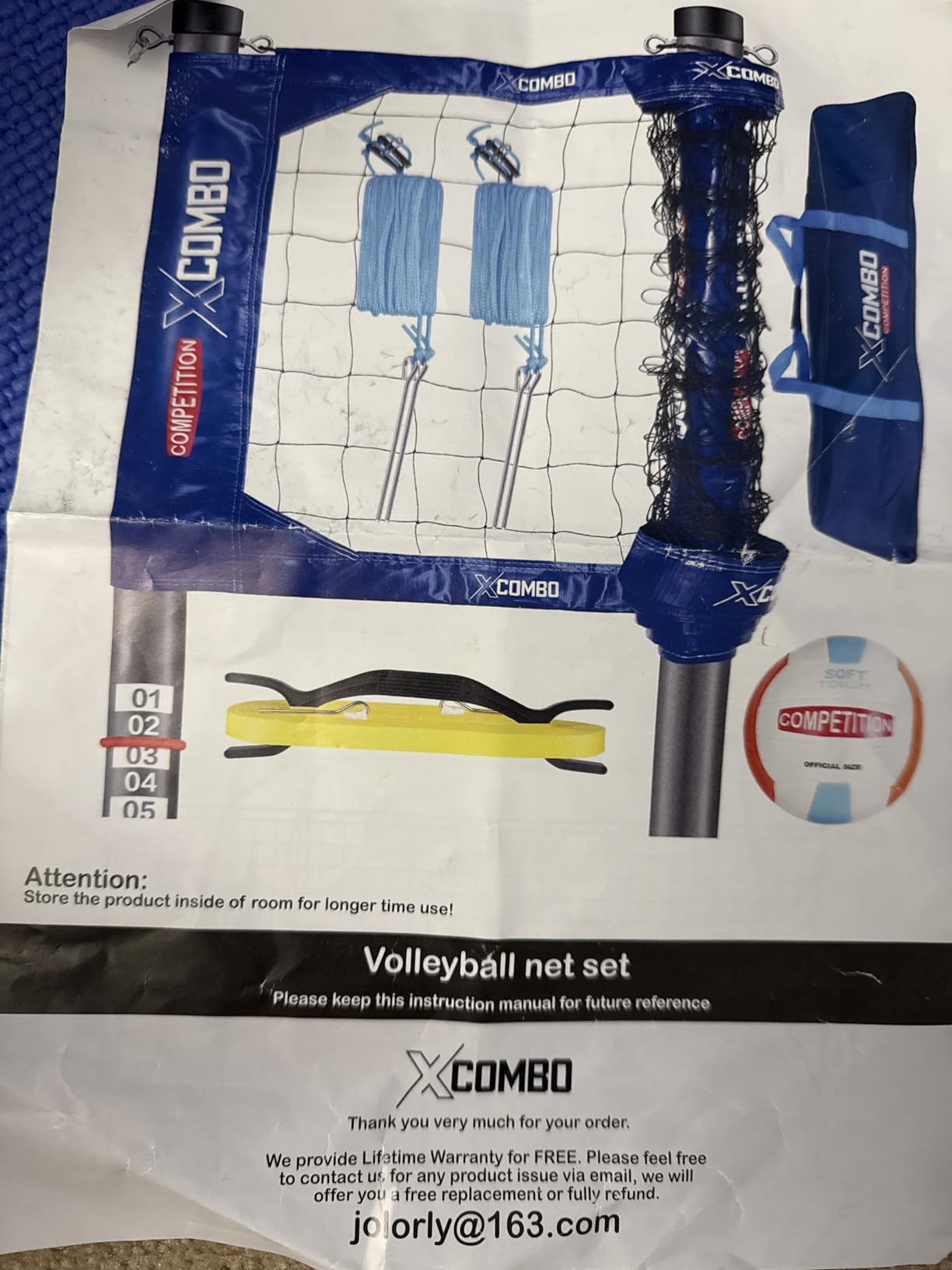 Professional Volleyball Net Set Heavy Duty for Outdoor Backyard Portable with Aluminum Adjustable Height Scoring Poles, Regulation Nets System for Tournament, Grass customer photo 2