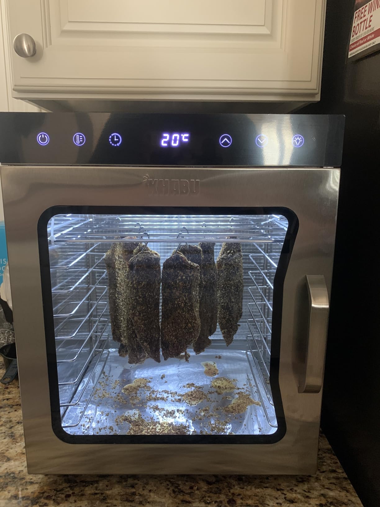 Stainless Steel Biltong Box Food Dehydrator and Drying Cabinet - Large 10 Trays, 5 Hanging Rods, with 20-90C Temperature Control - Perfect for Drying Biltong, Meat, Vegetable & Fruit customer photo 1