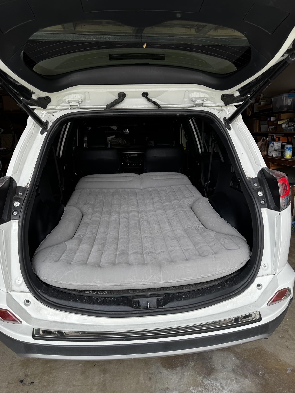 KMZ SUV Air Mattress Double-Sided Flocking Bed with Pump & 2 Pillows Beige | Thickened Inflatable Camping Bed for SUV Trunk & Rear Seat, Coffee & Beige Color, Ideal for Travel & Camping customer photo 2
