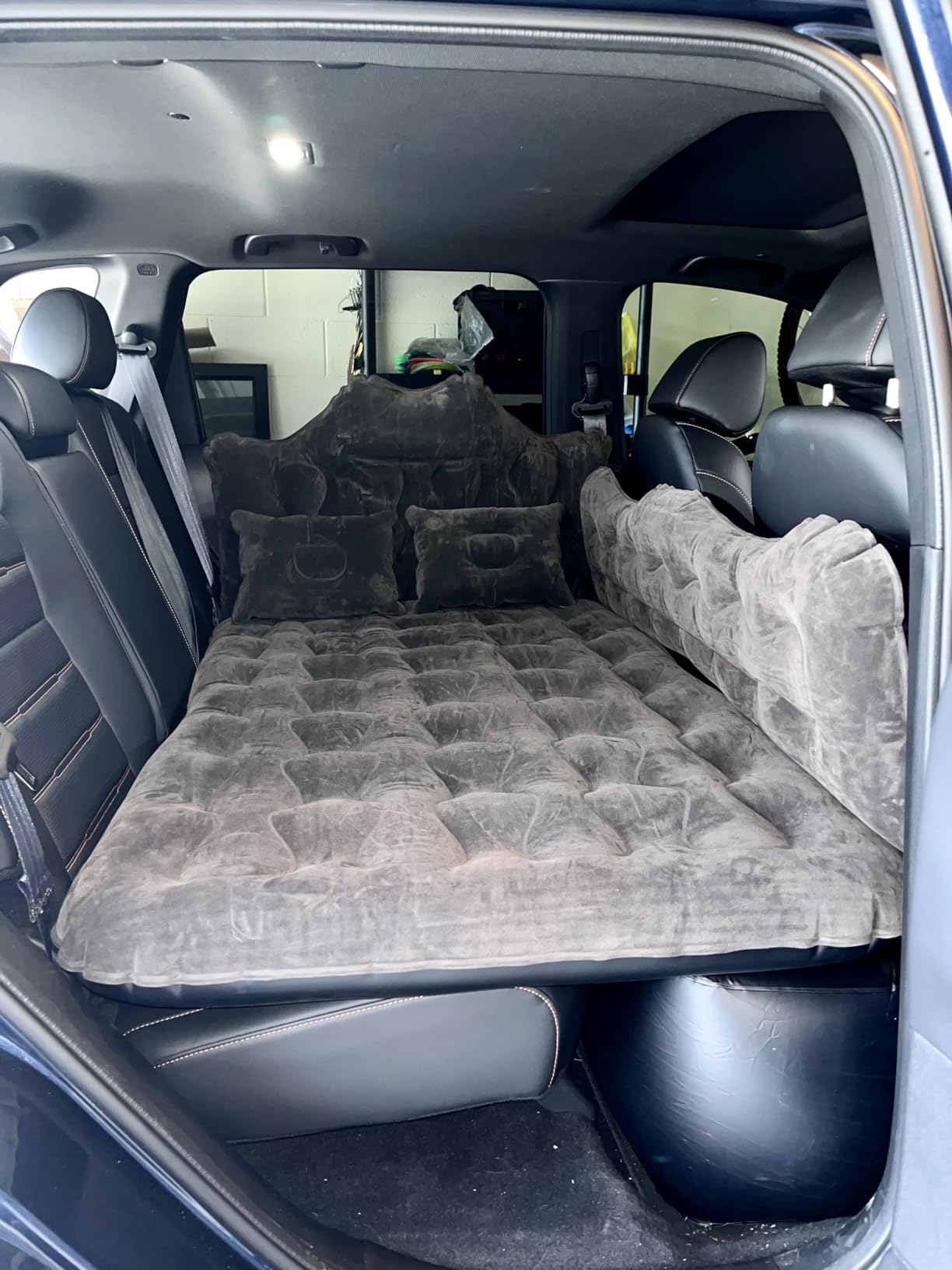 Car Air Mattress, Inflatable SUV Truck Air Mattress Back Seat Camping Bed Thickened Car Sleeping Pad for Travel, Car Bed SUV Mattress with Air Pump 2 Pillows customer photo 1