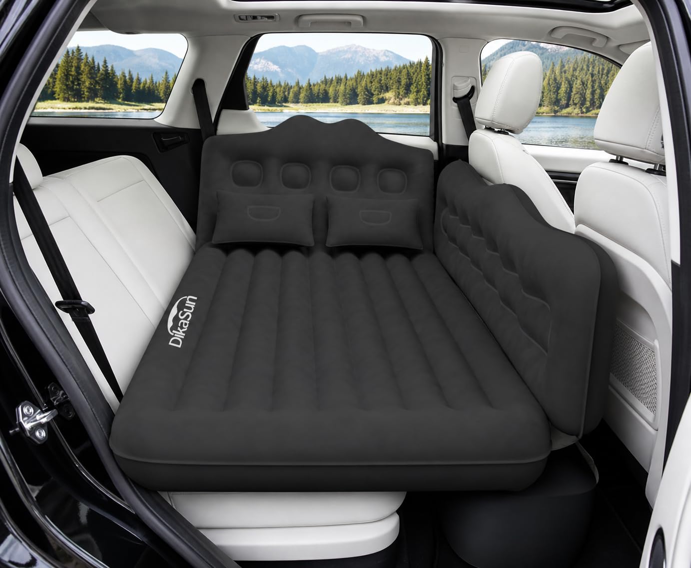 Inflatable SUV Air Mattress Bed, Double-Sided Flocking Travel Camping Bed with Air Pump and 2 Pillows for Universal SUV customer photo 1